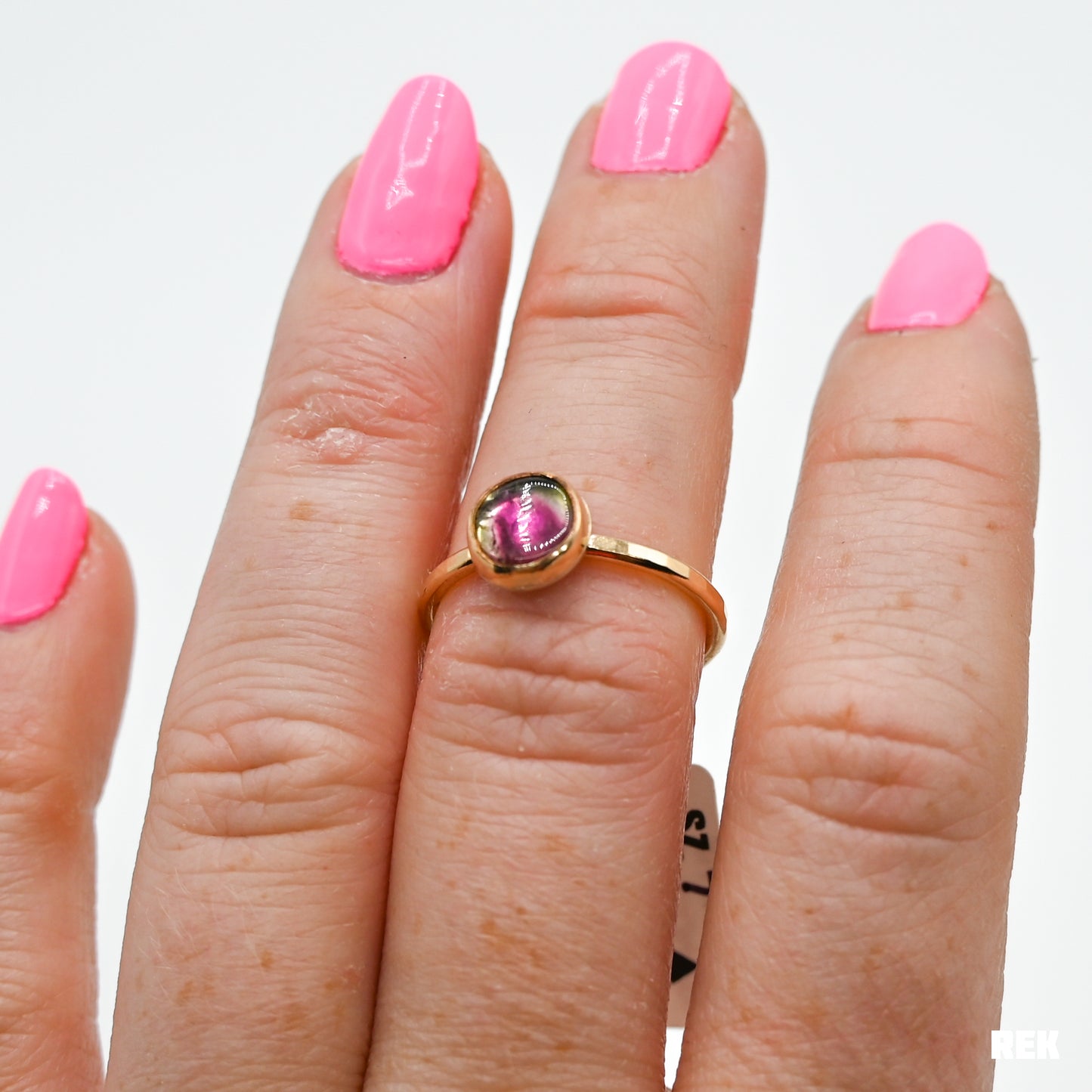 Gold fill watermelon tourmaline size 7
