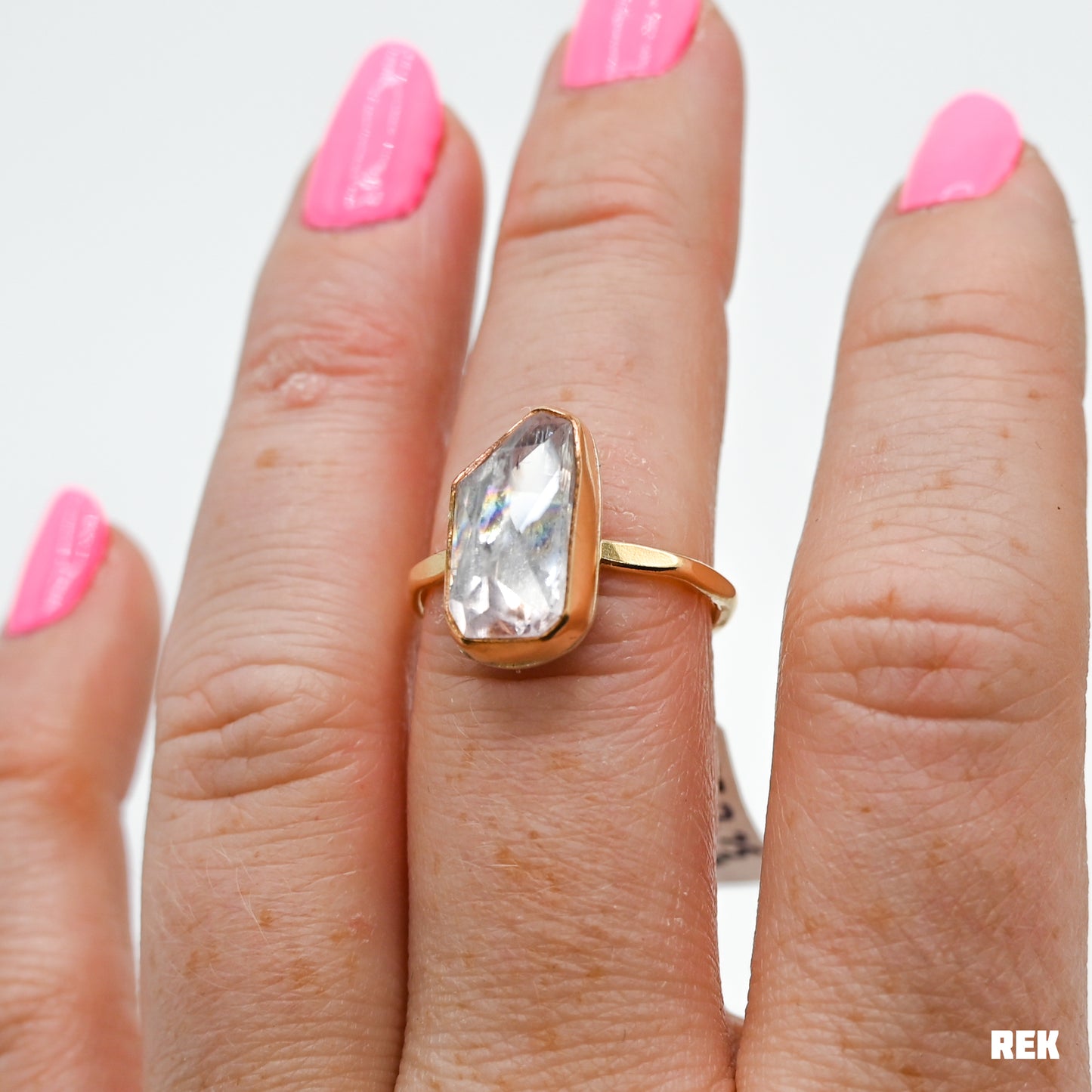 Gold fill rose cut kunzite size 7.75