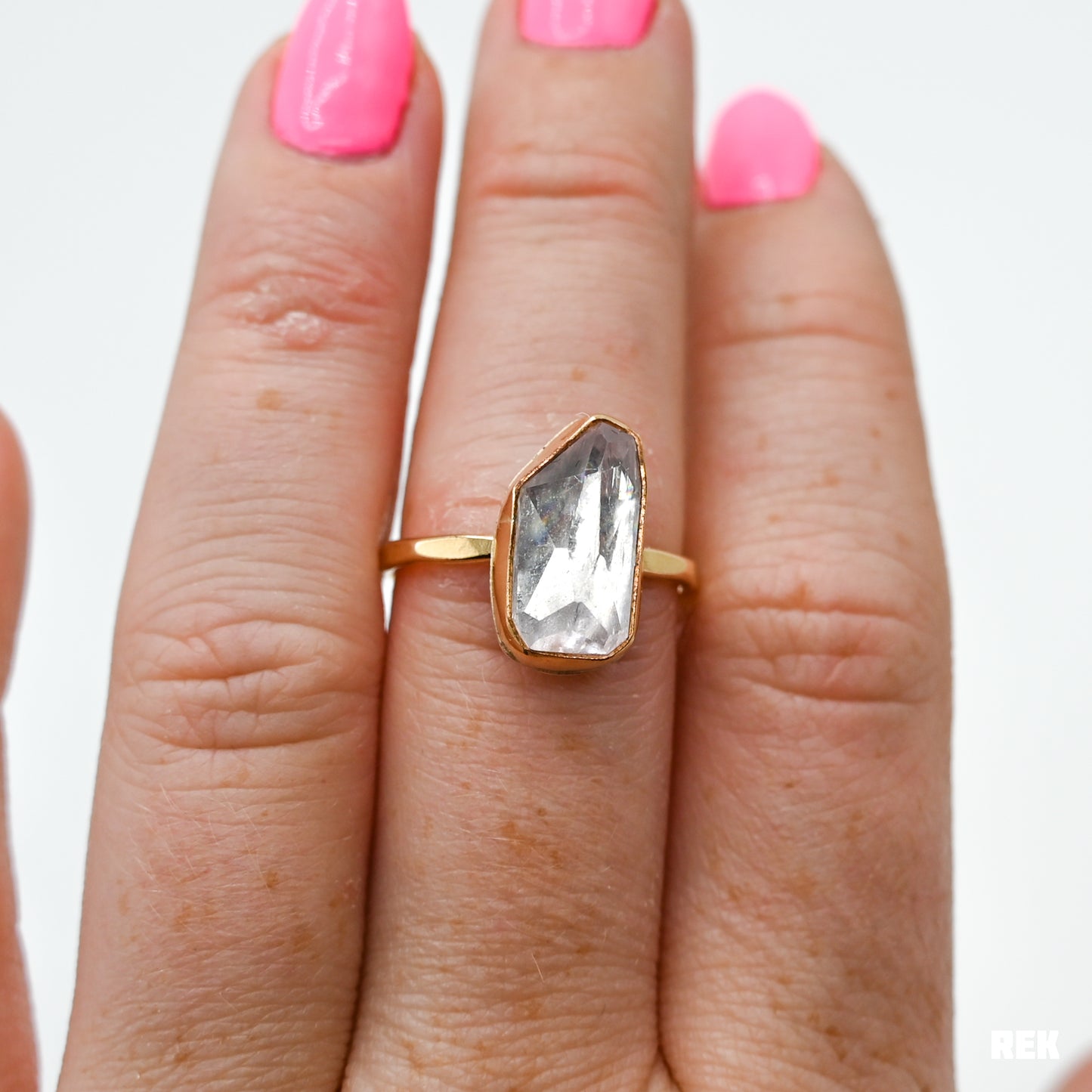 Gold fill rose cut kunzite size 7.75