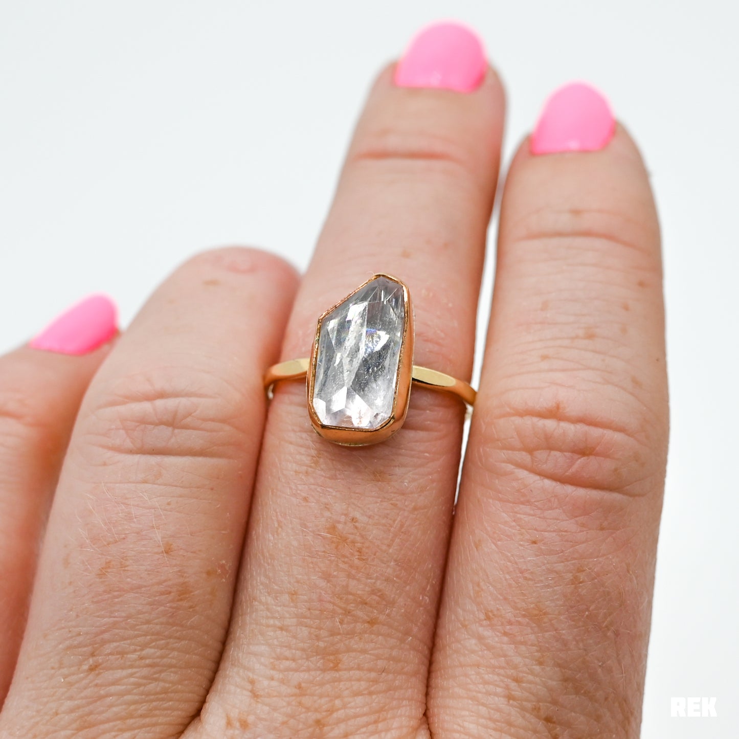Gold fill rose cut kunzite size 7.75