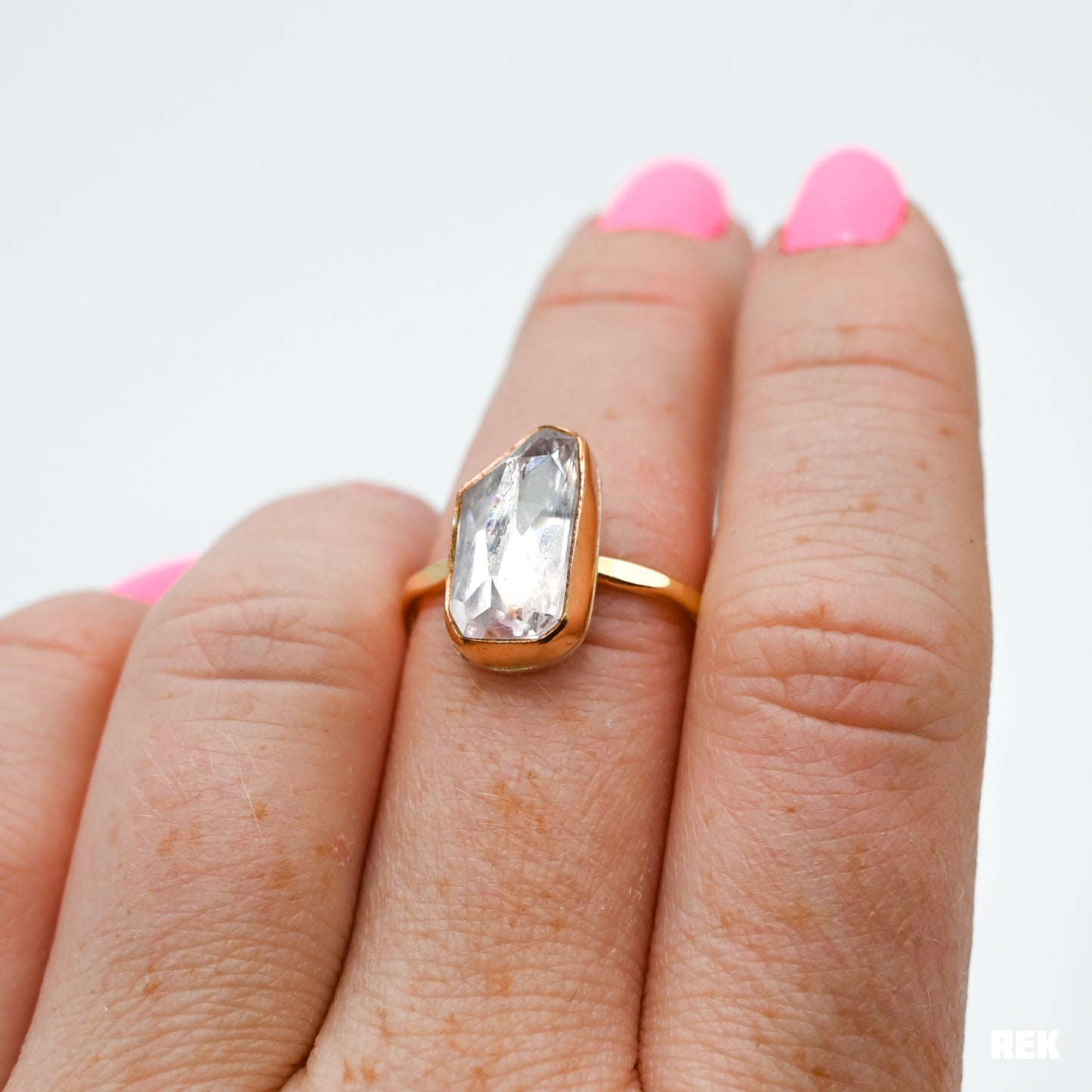 Gold fill rose cut kunzite size 7.75