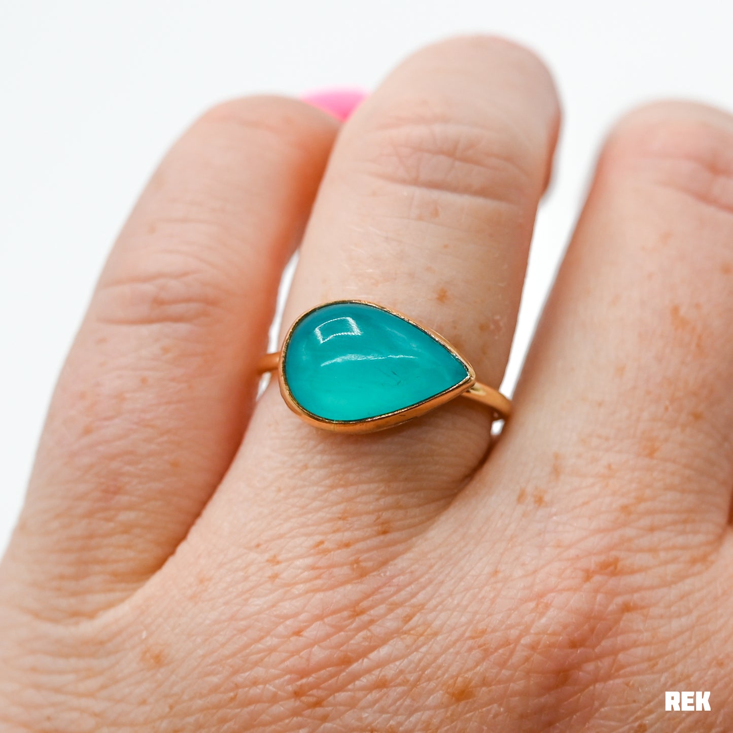 Gold fill horizontal amazonite size 7.5