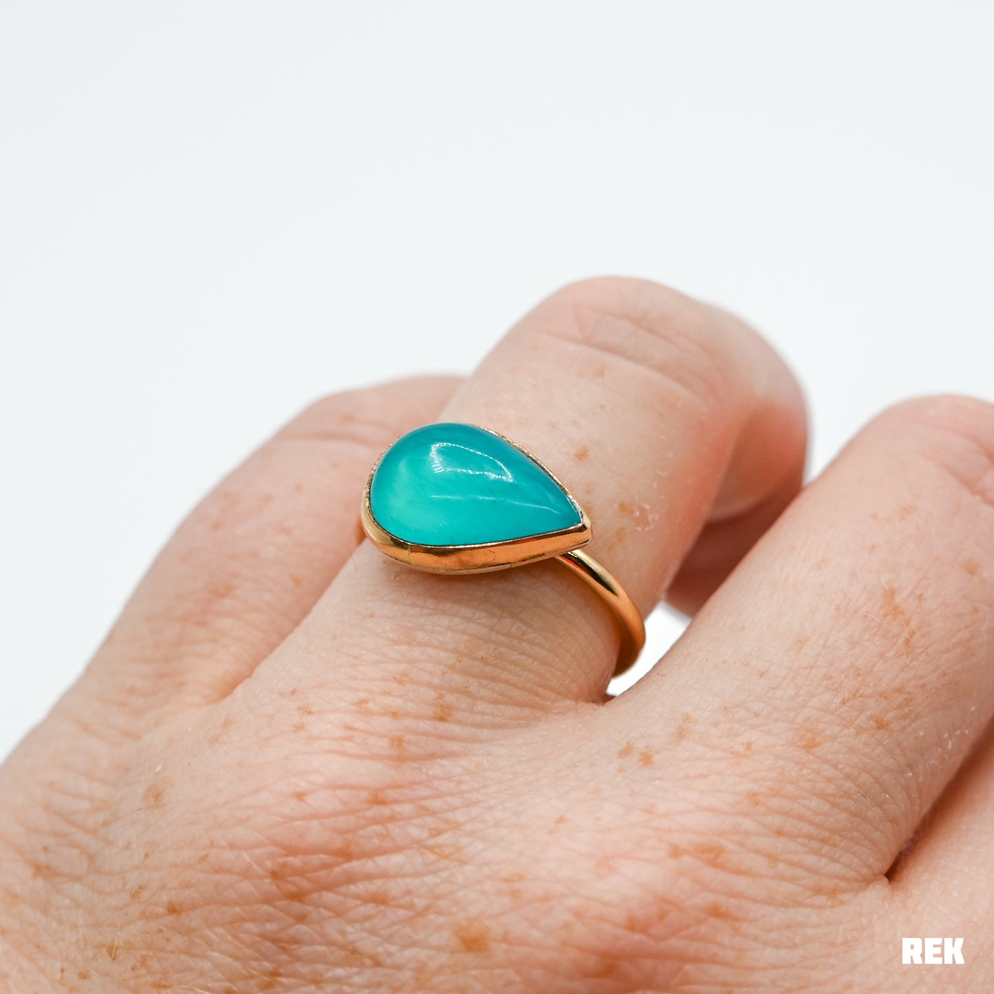 Gold fill horizontal amazonite size 7.5