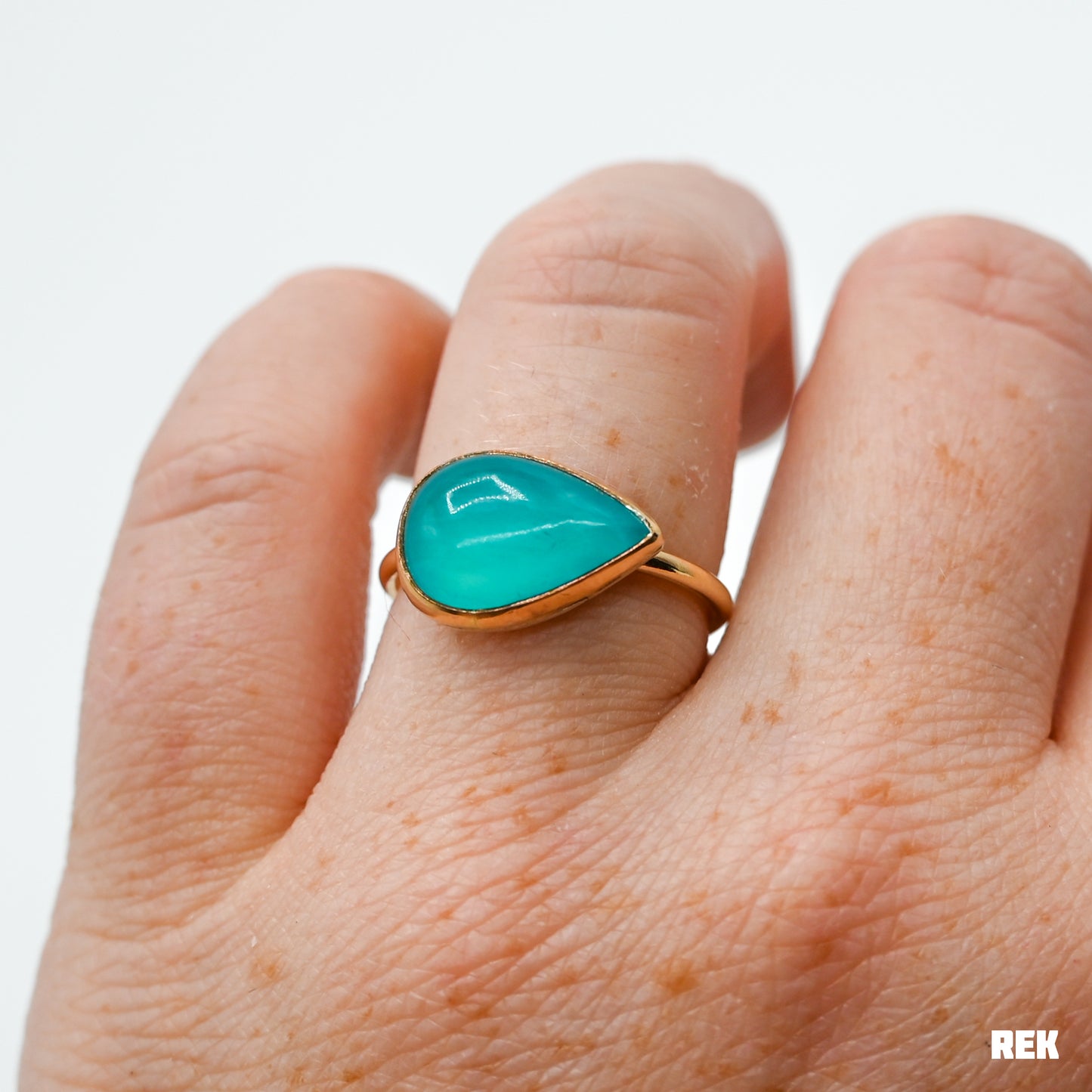 Gold fill horizontal amazonite size 7.5