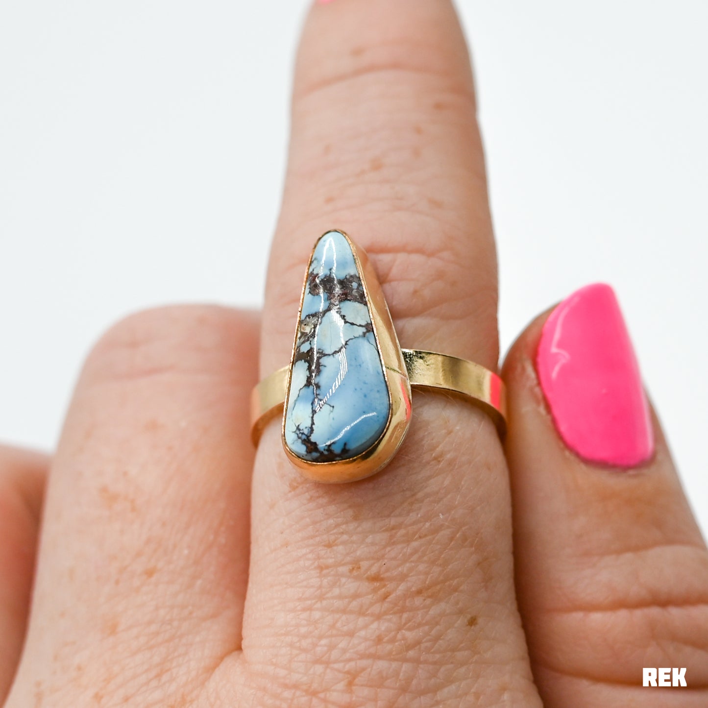 Gold fill xl golden hills turquoise size 8