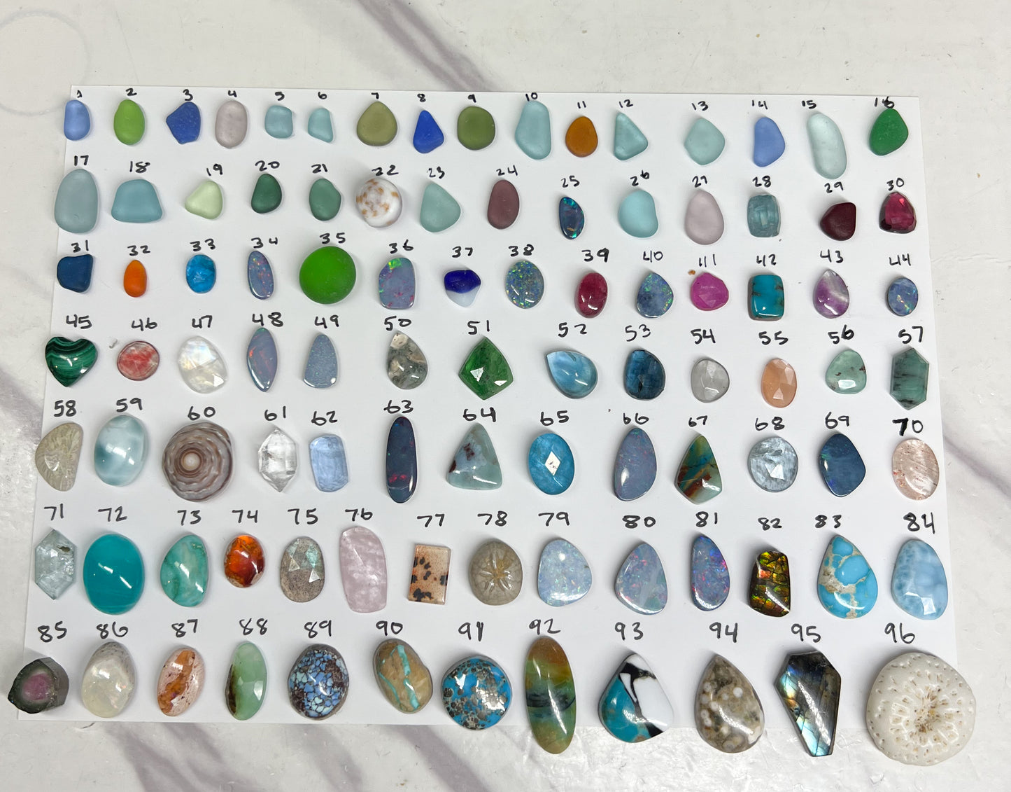 Custom gold and silver gem and sea glass rings!