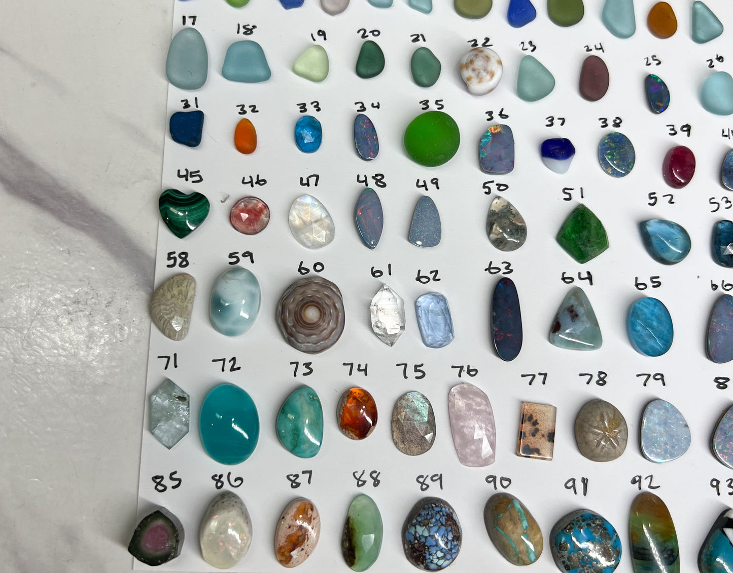 Custom gold and silver gem and sea glass rings!