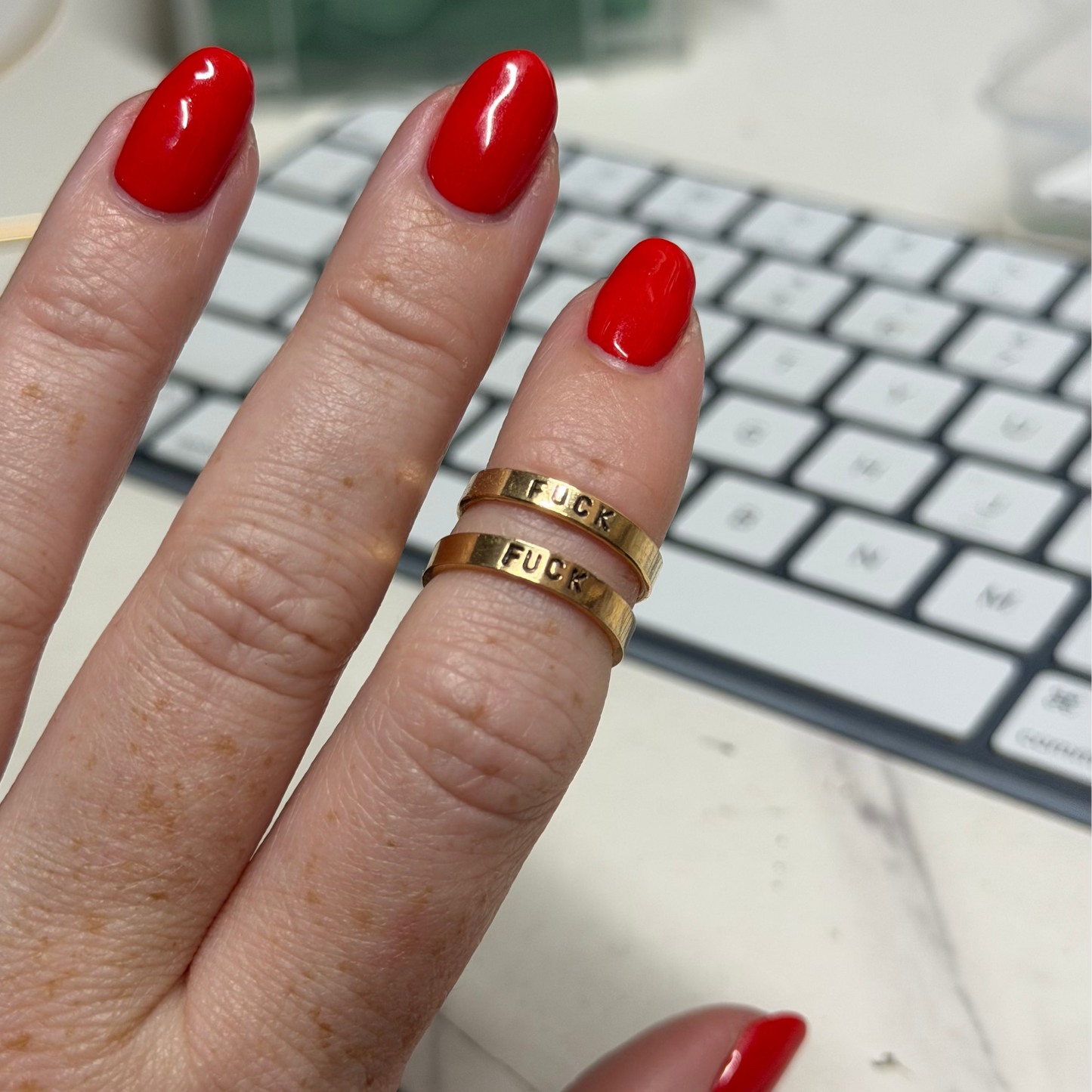 Gold Fill Fu*k Bad Word Rings