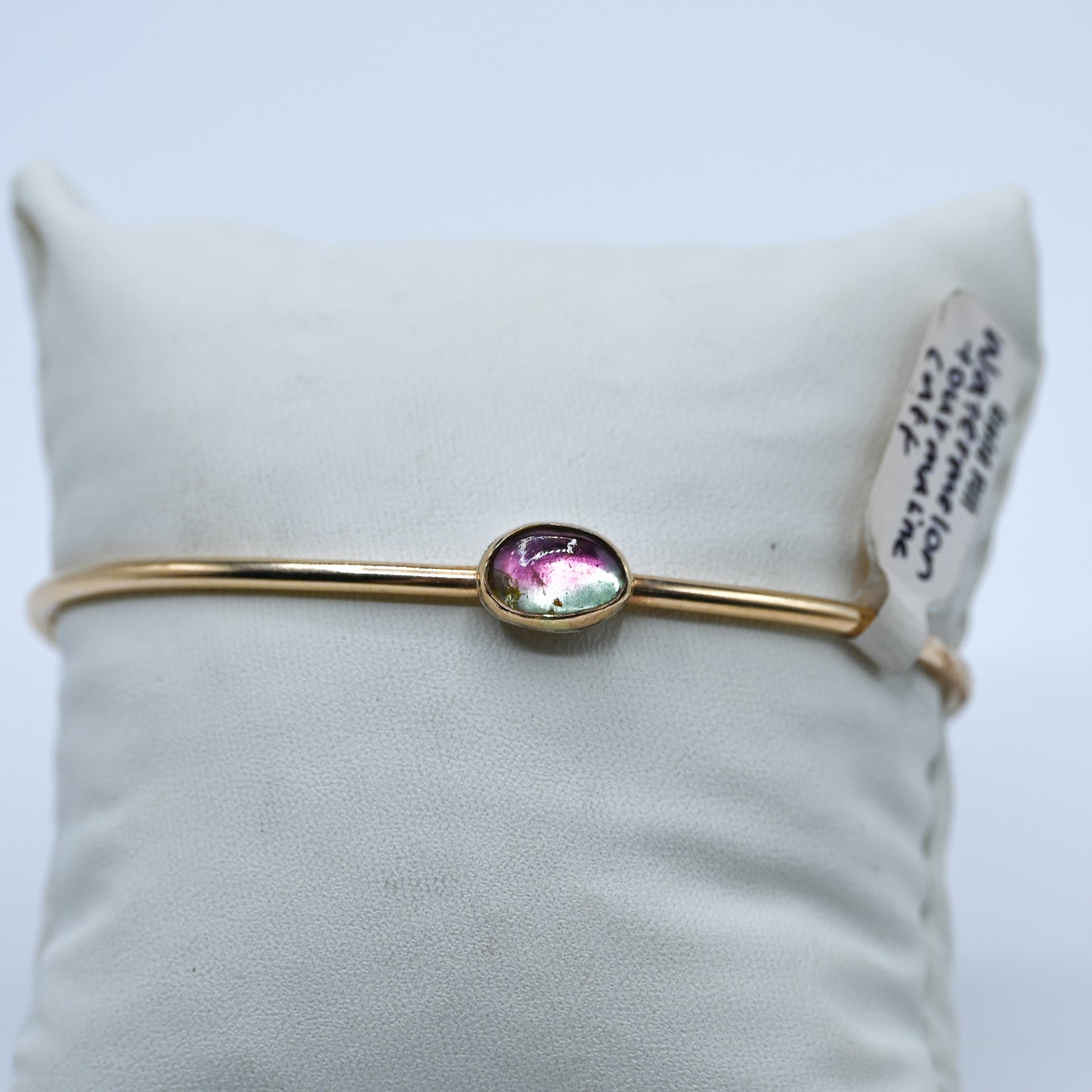 Gold fill watermelon tourmaline cuff