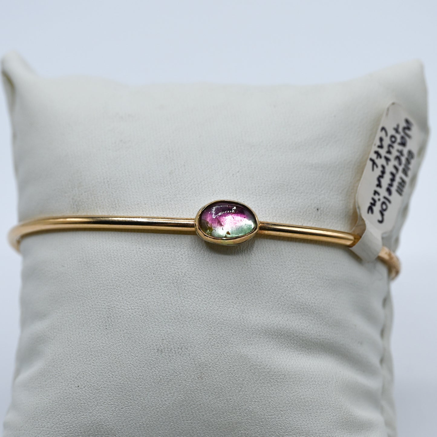 Gold fill watermelon tourmaline cuff