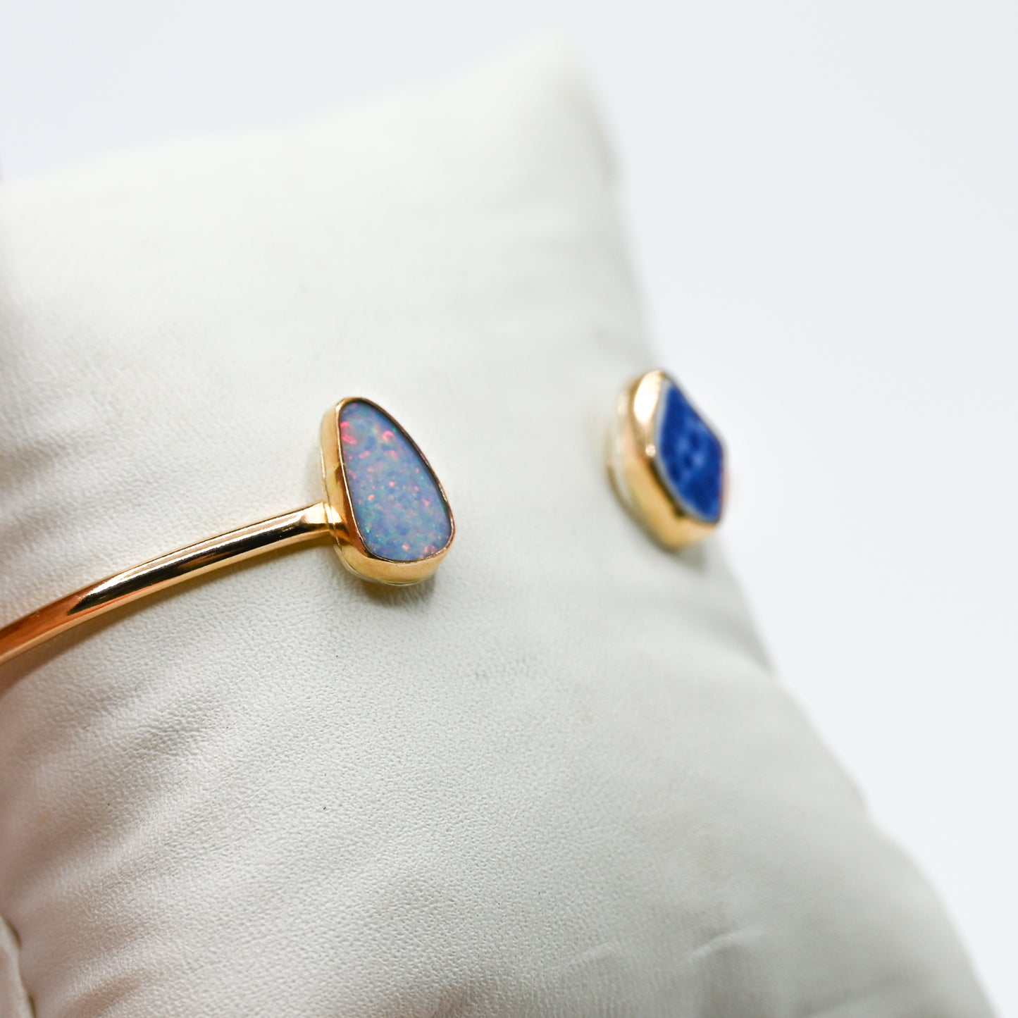 Gold fill Australian opal and sea pottery cuff