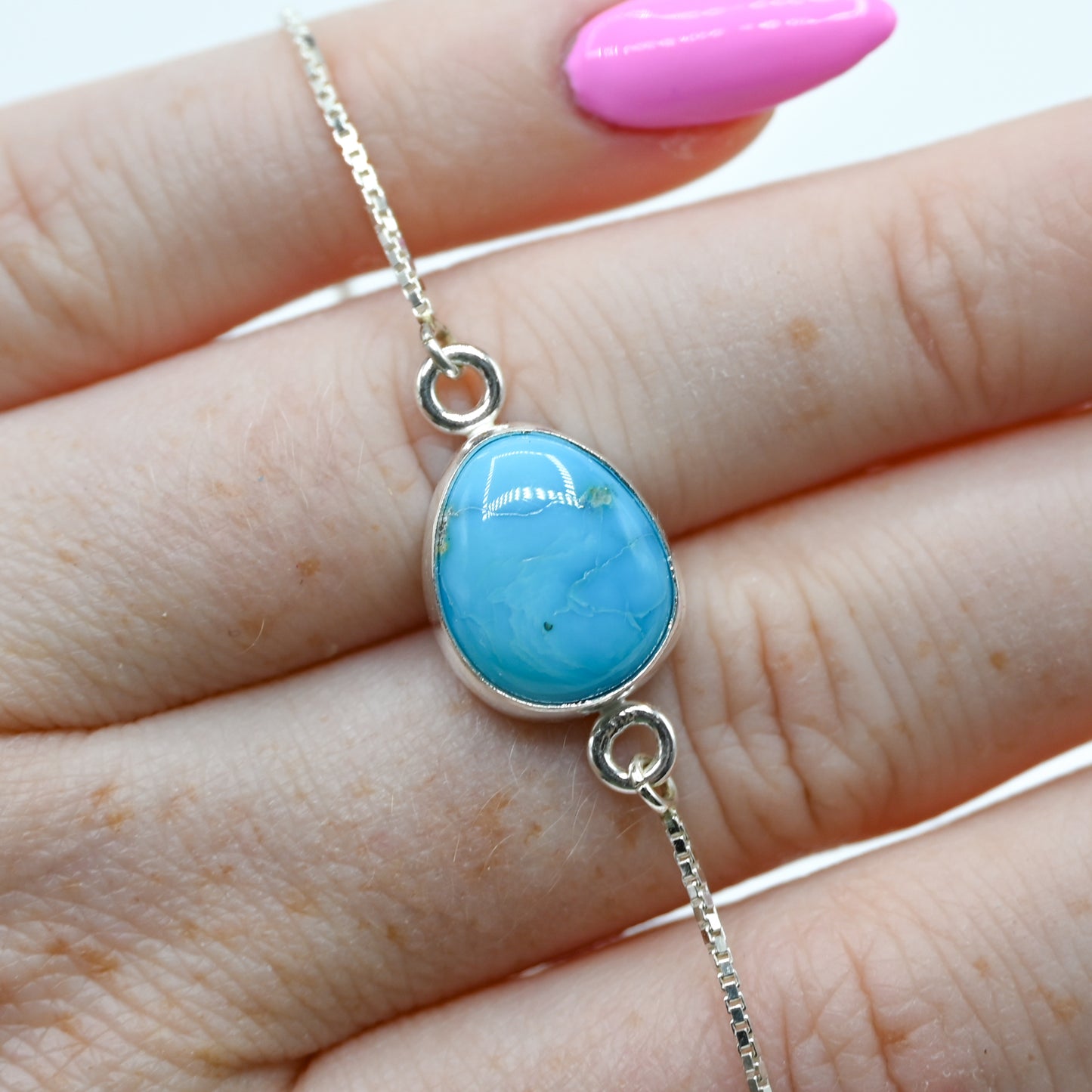 Adjustable blue ridge turquoise bracelet