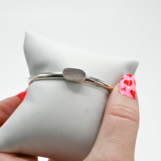 Horizontal lavender sea glass cuff