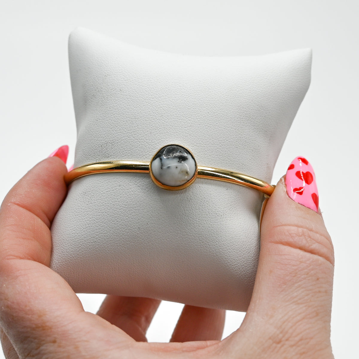 Gold fill white buffalo cuff