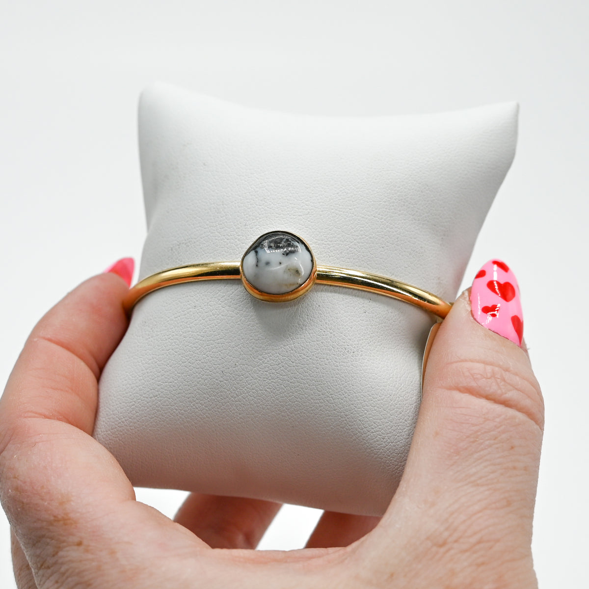 Gold fill white buffalo cuff