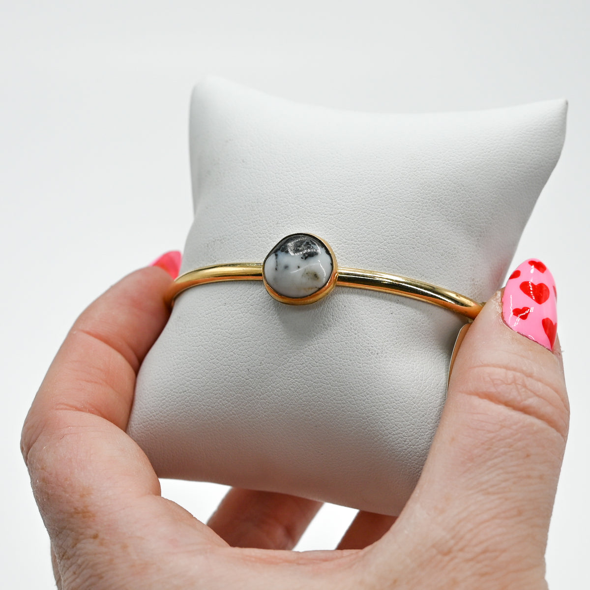Gold fill white buffalo cuff