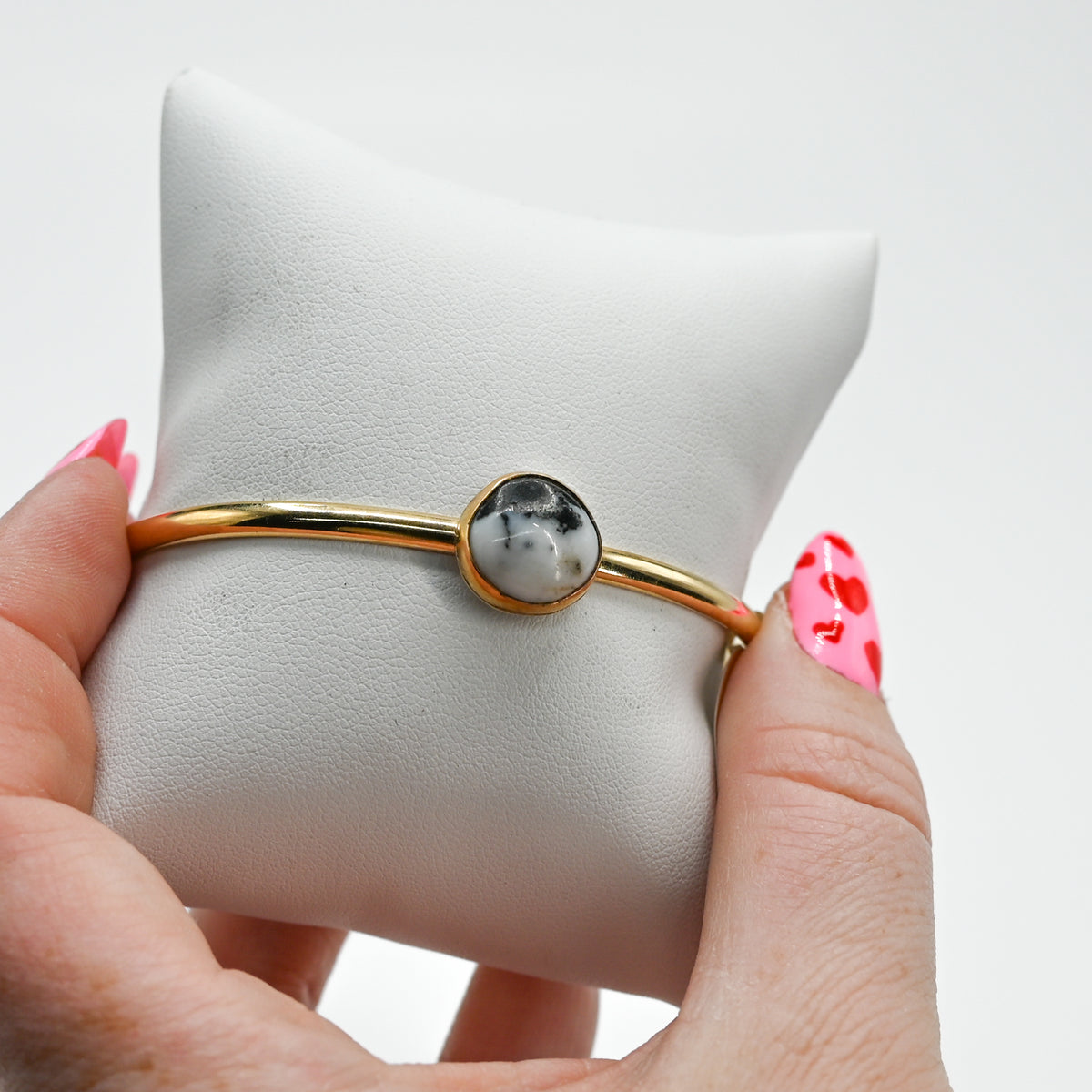 Gold fill white buffalo cuff