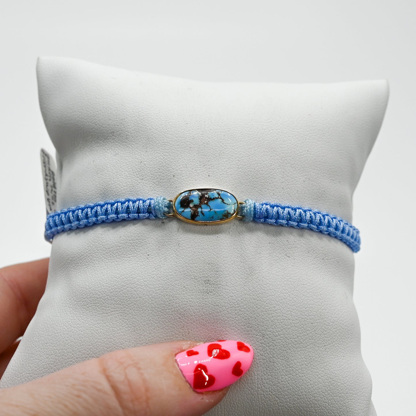 Gold fill golden hills/lavender turquoise macrame bracelet