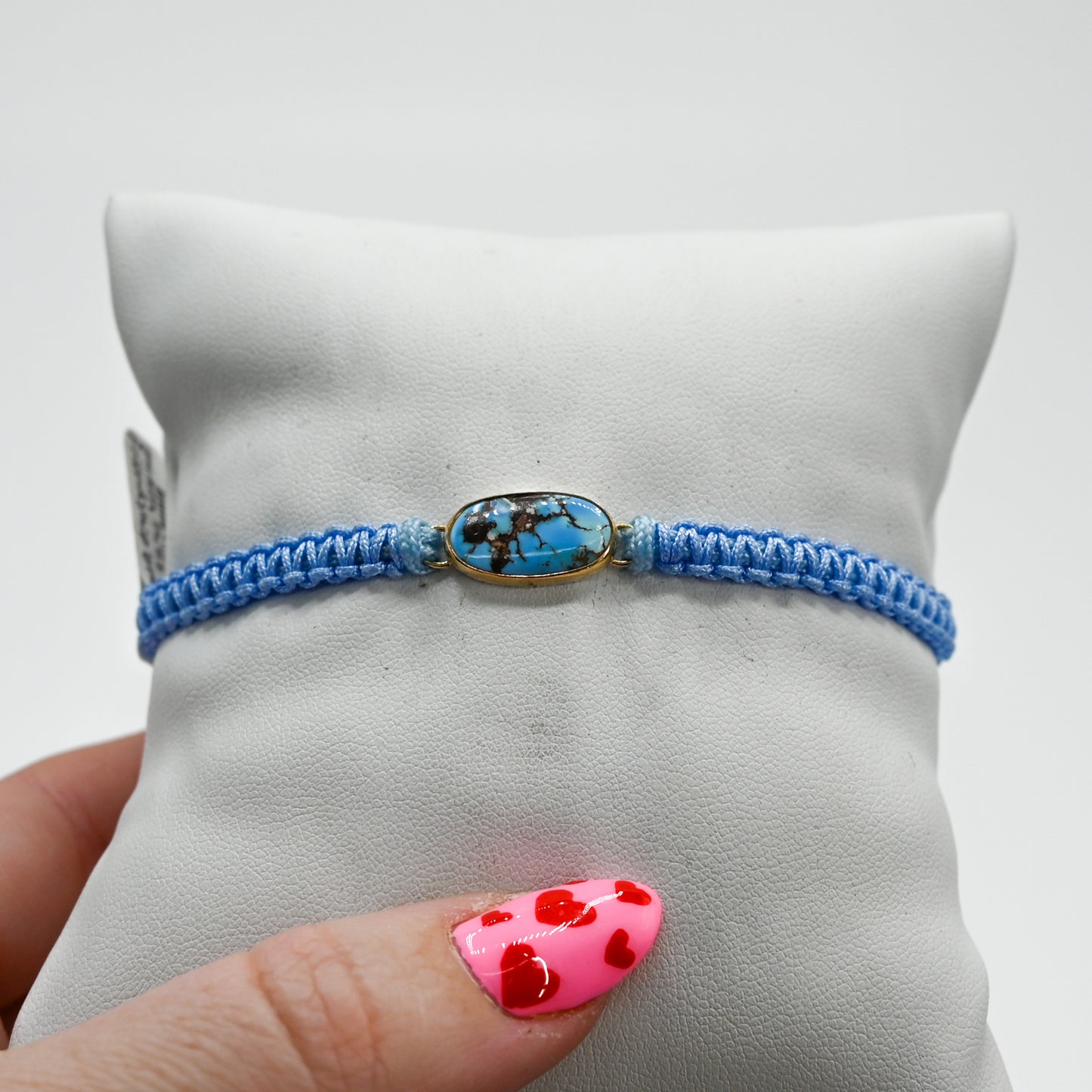 Gold fill golden hills/lavender turquoise macrame bracelet