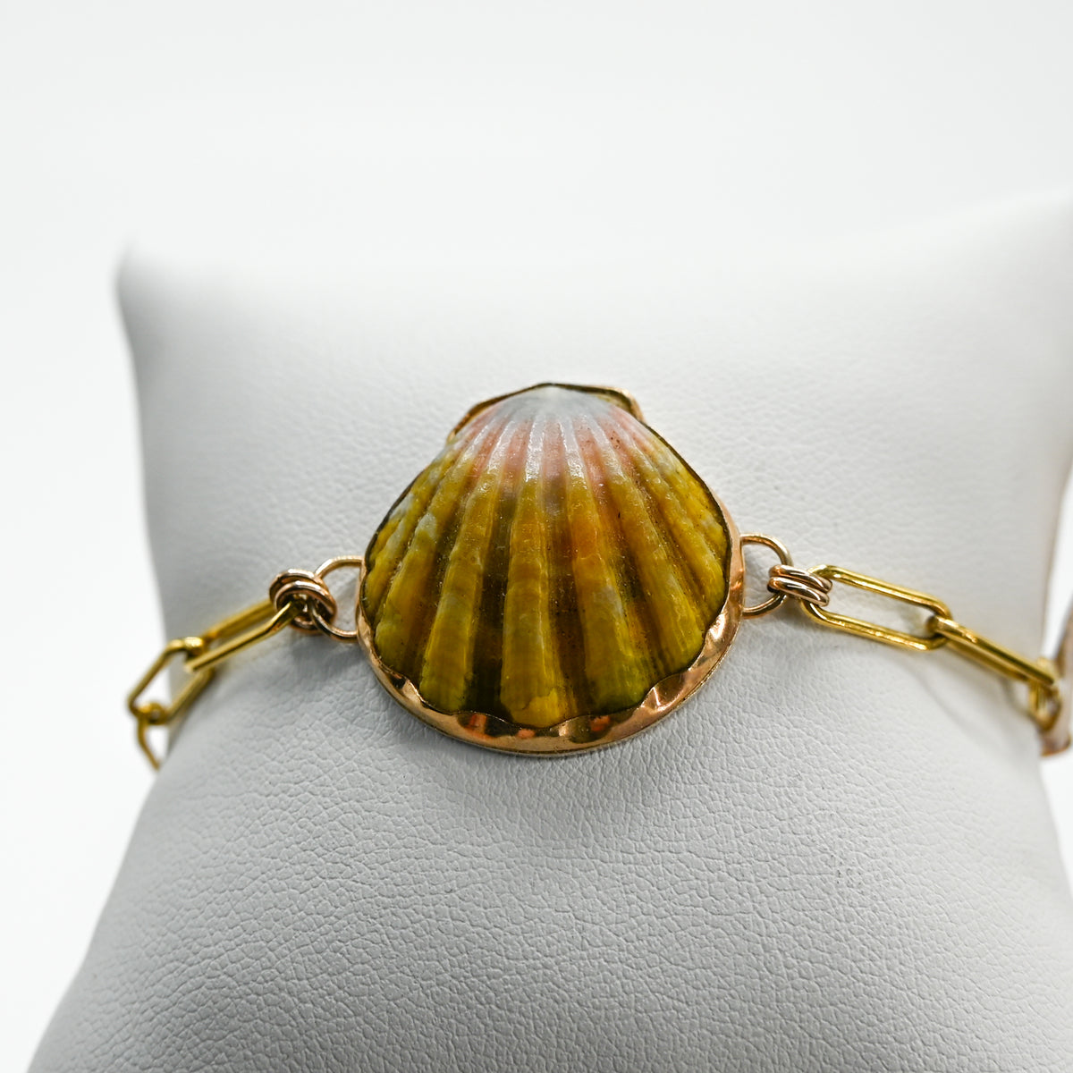 Gold fill Hawaiian moonrise shell bracelet