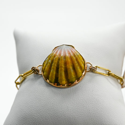 Gold fill Hawaiian moonrise shell bracelet