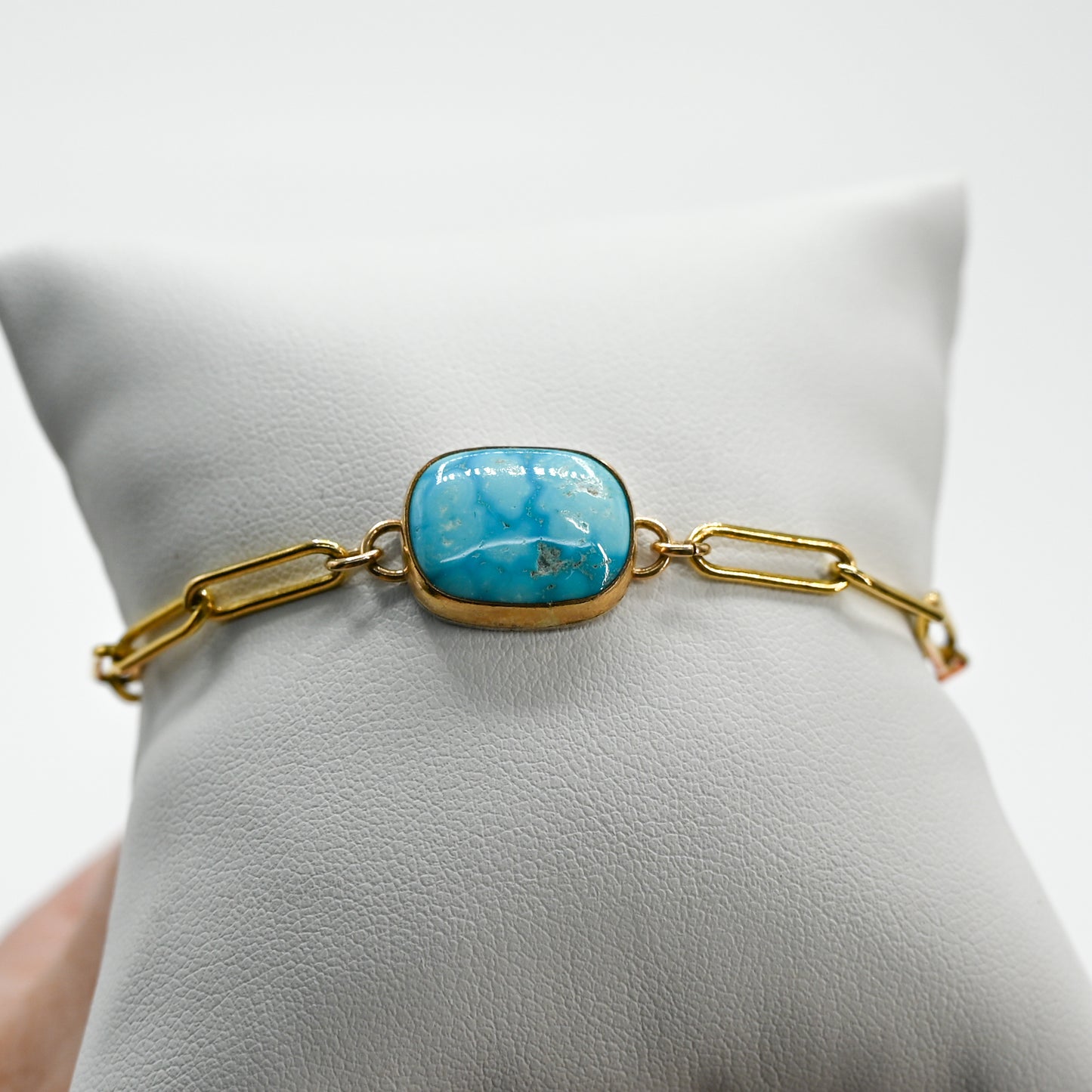 Gold fill kingman turquoise bracelet