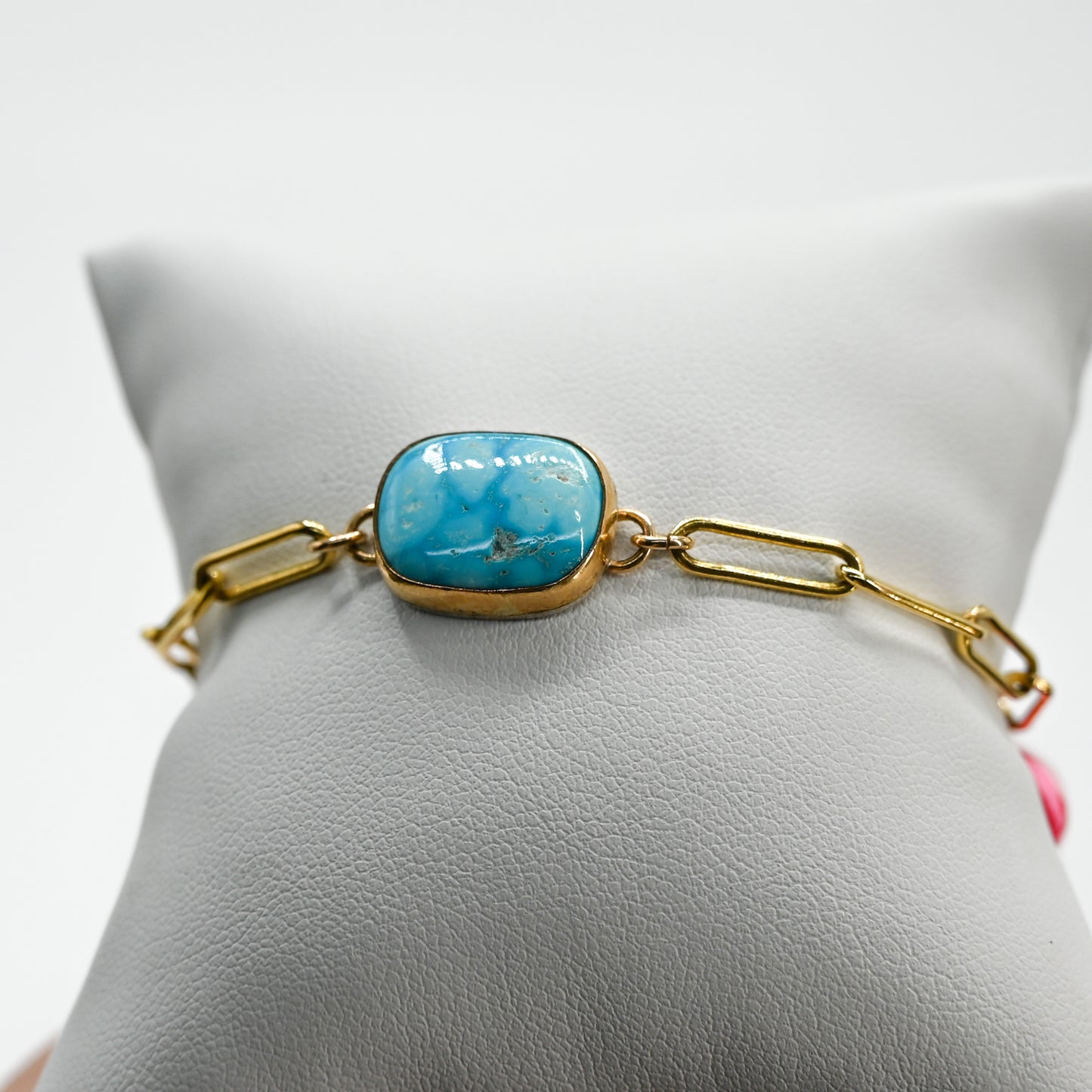 Gold fill kingman turquoise bracelet