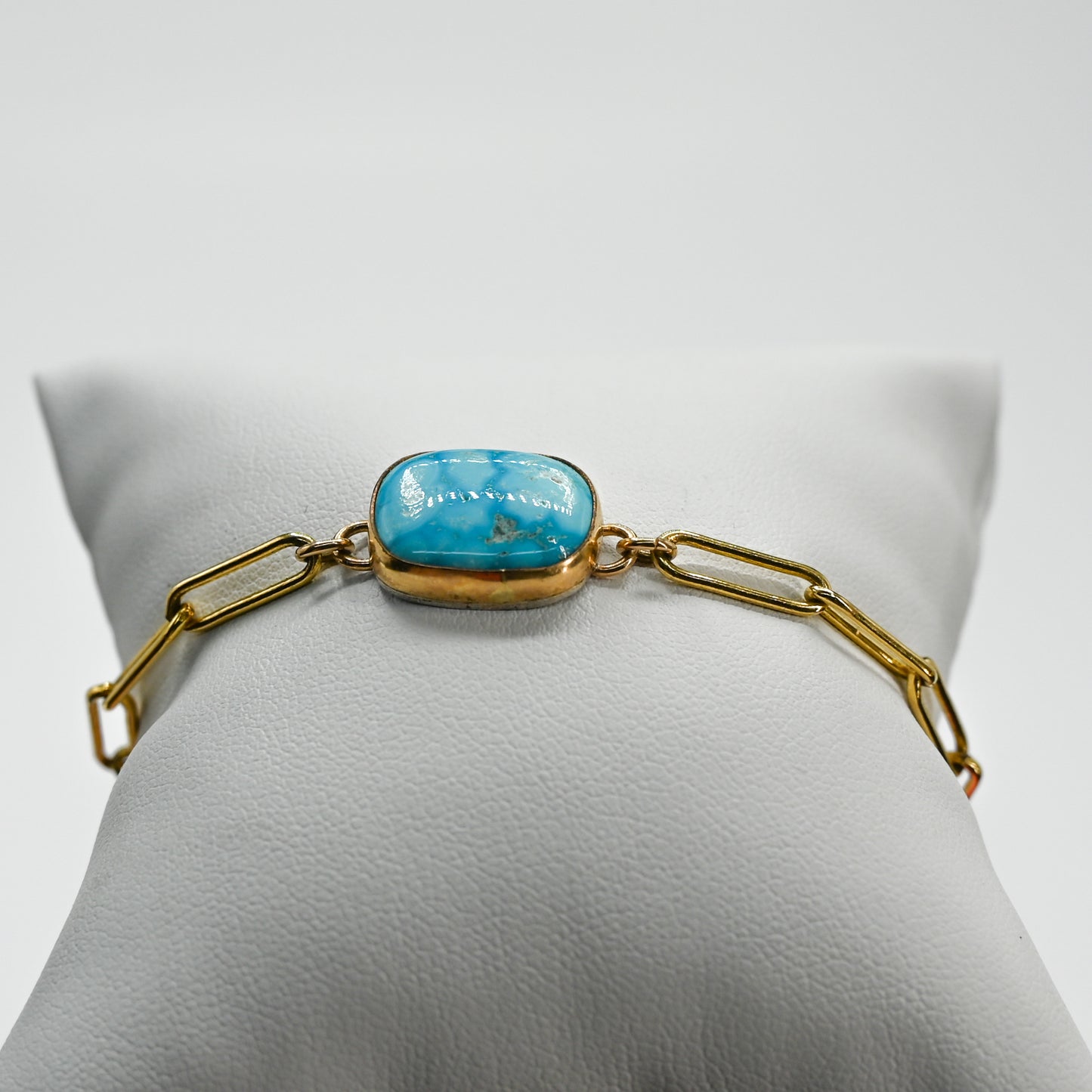 Gold fill kingman turquoise bracelet