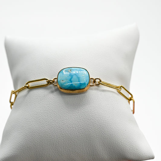 Gold fill kingman turquoise bracelet