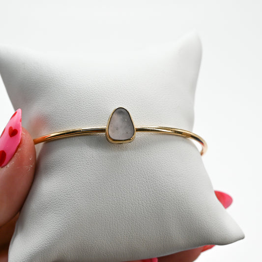 Gold fill lavender sea glass cuff
