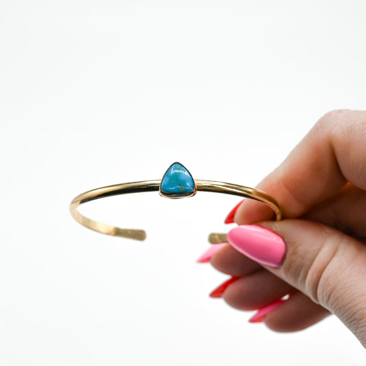 Gold fill kingman turquoise cuff