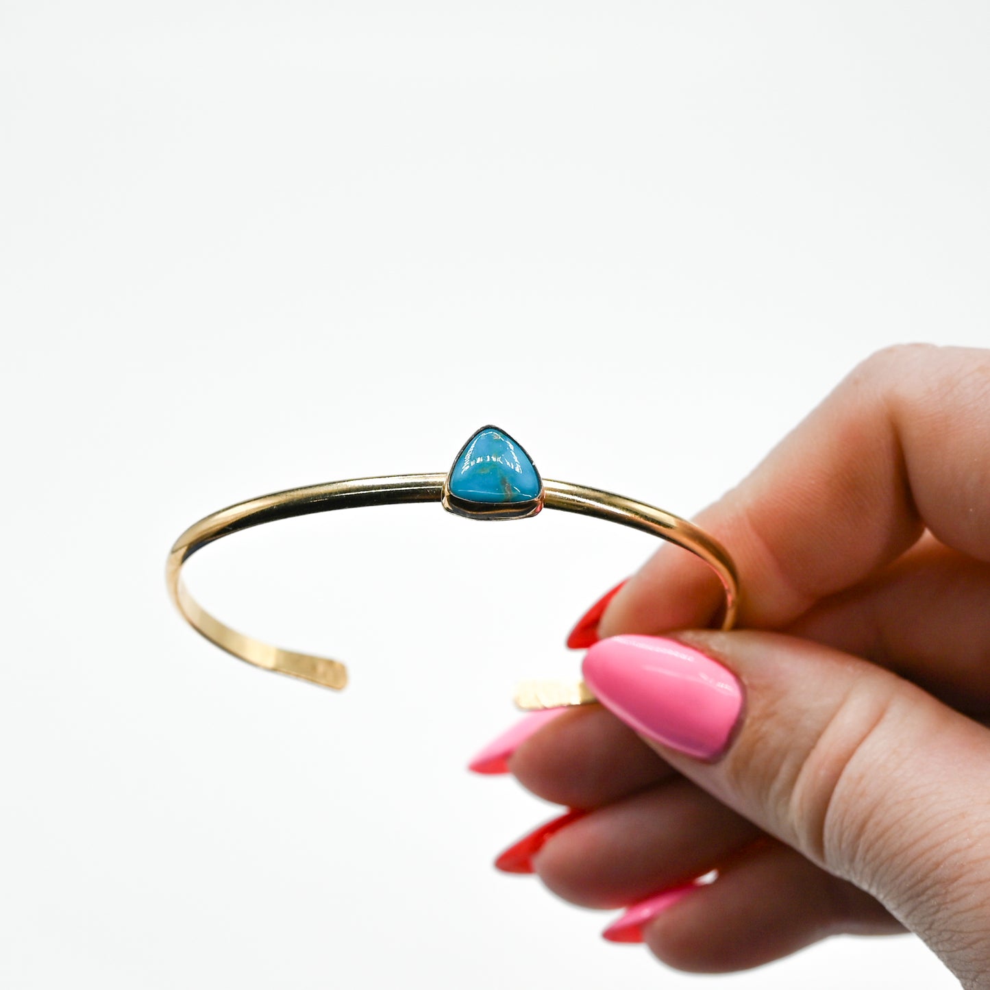 Gold fill kingman turquoise cuff