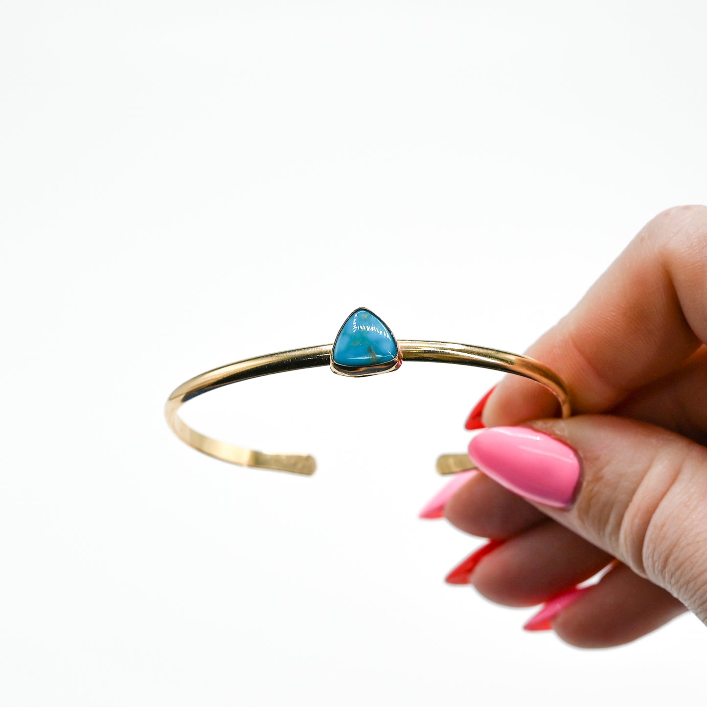 Gold fill kingman turquoise cuff