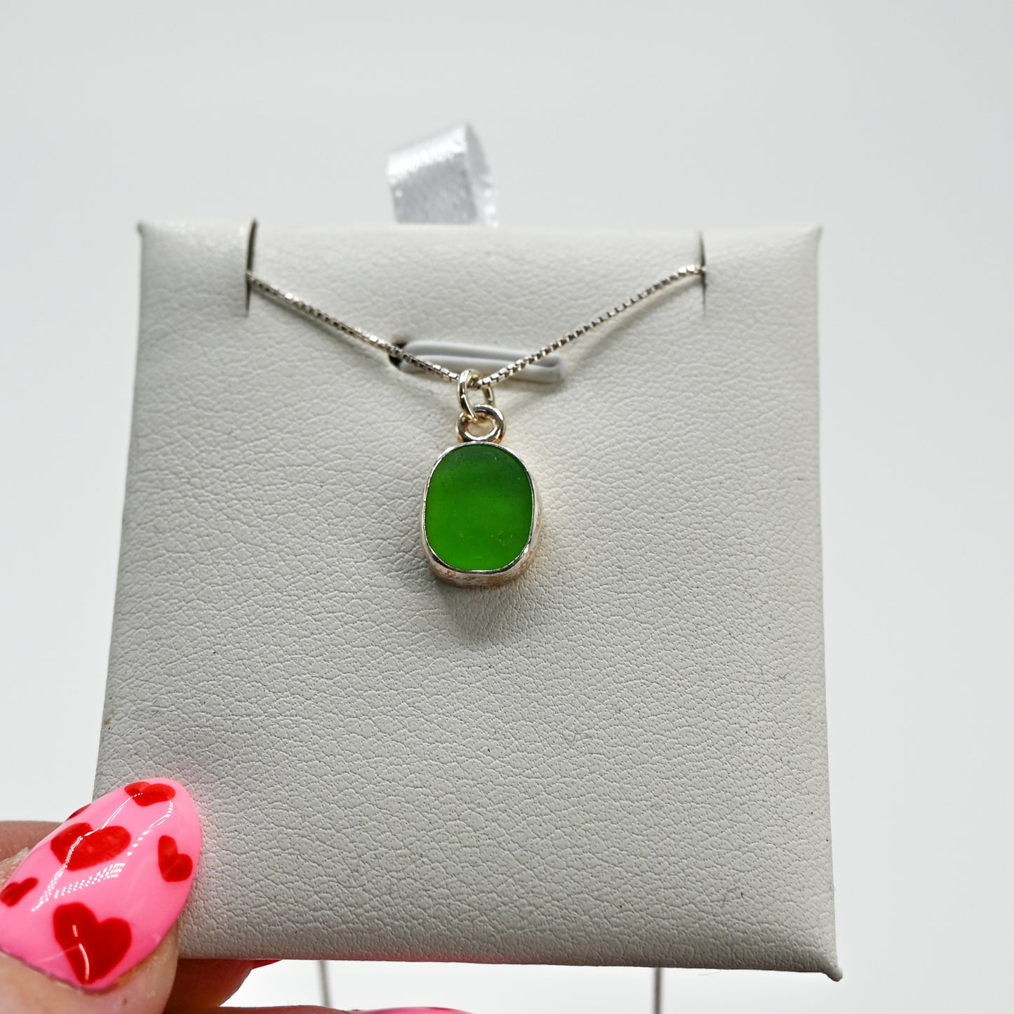 Green sea glass necklace