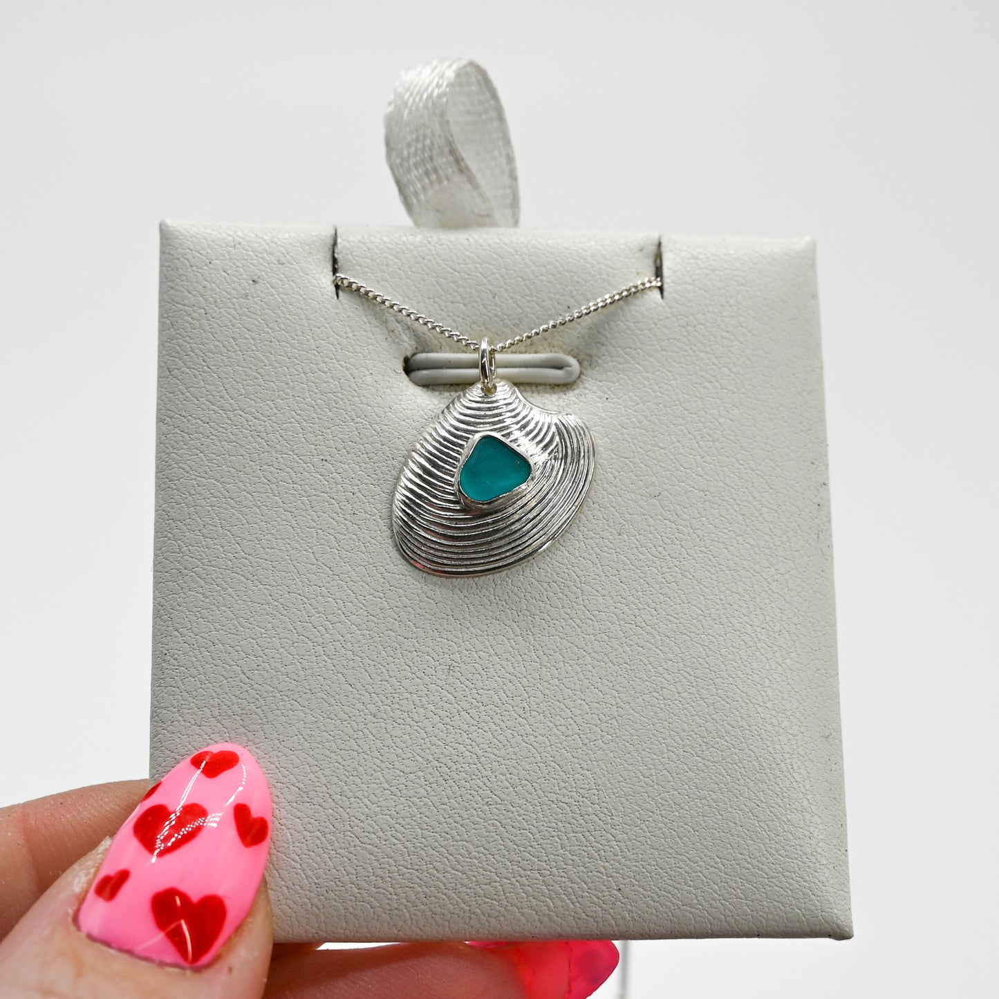 Caribbean sea glass shell necklace