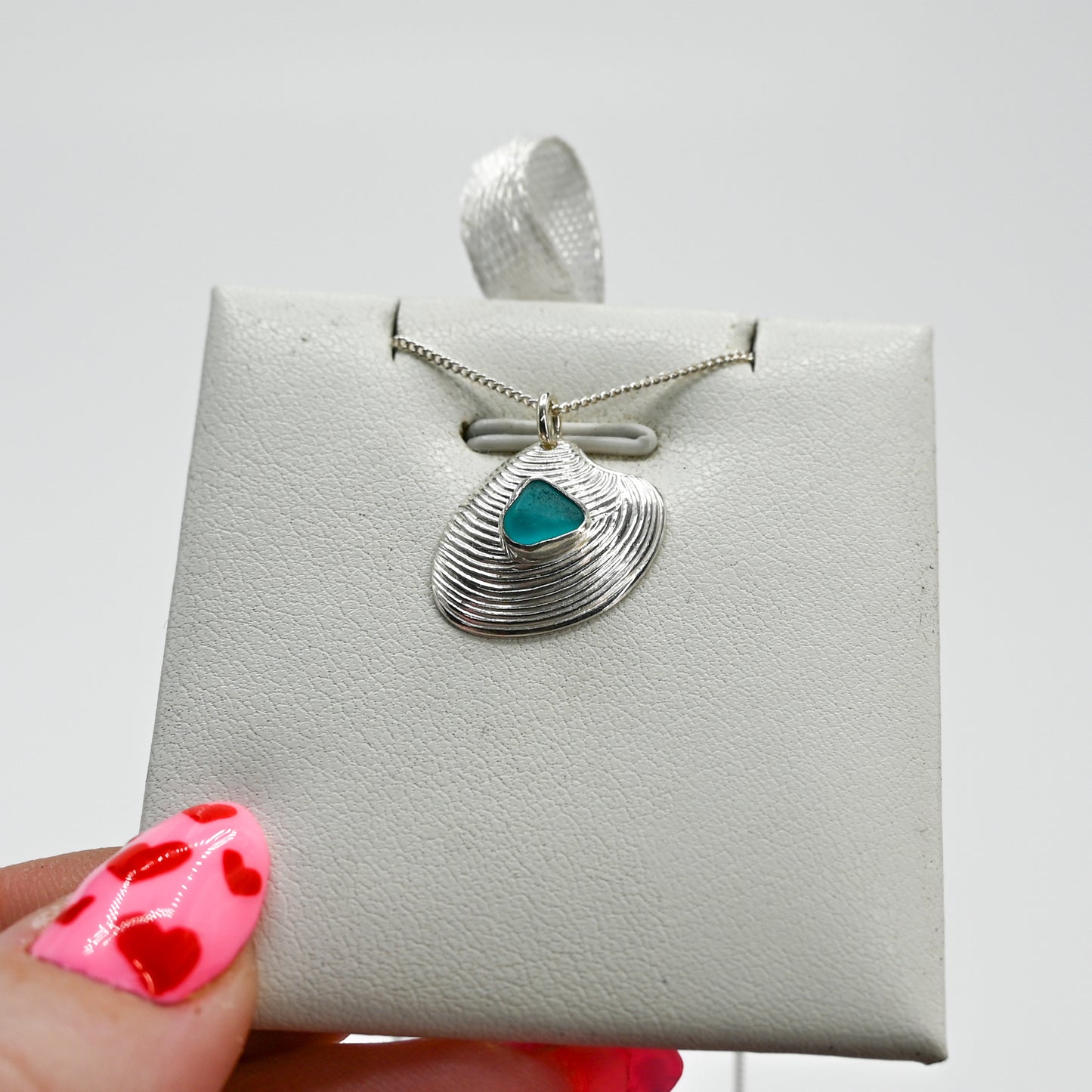 Caribbean sea glass shell necklace