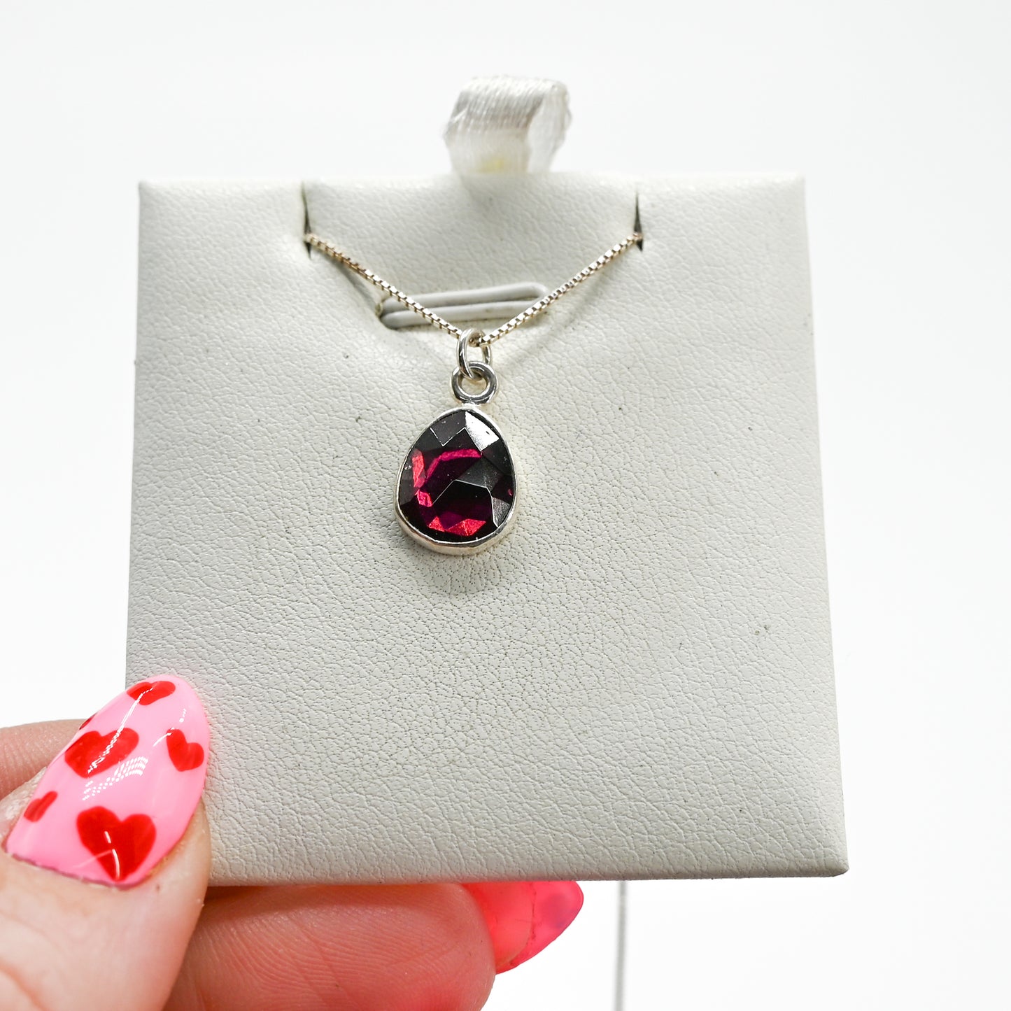 Rose cut garnet necklace
