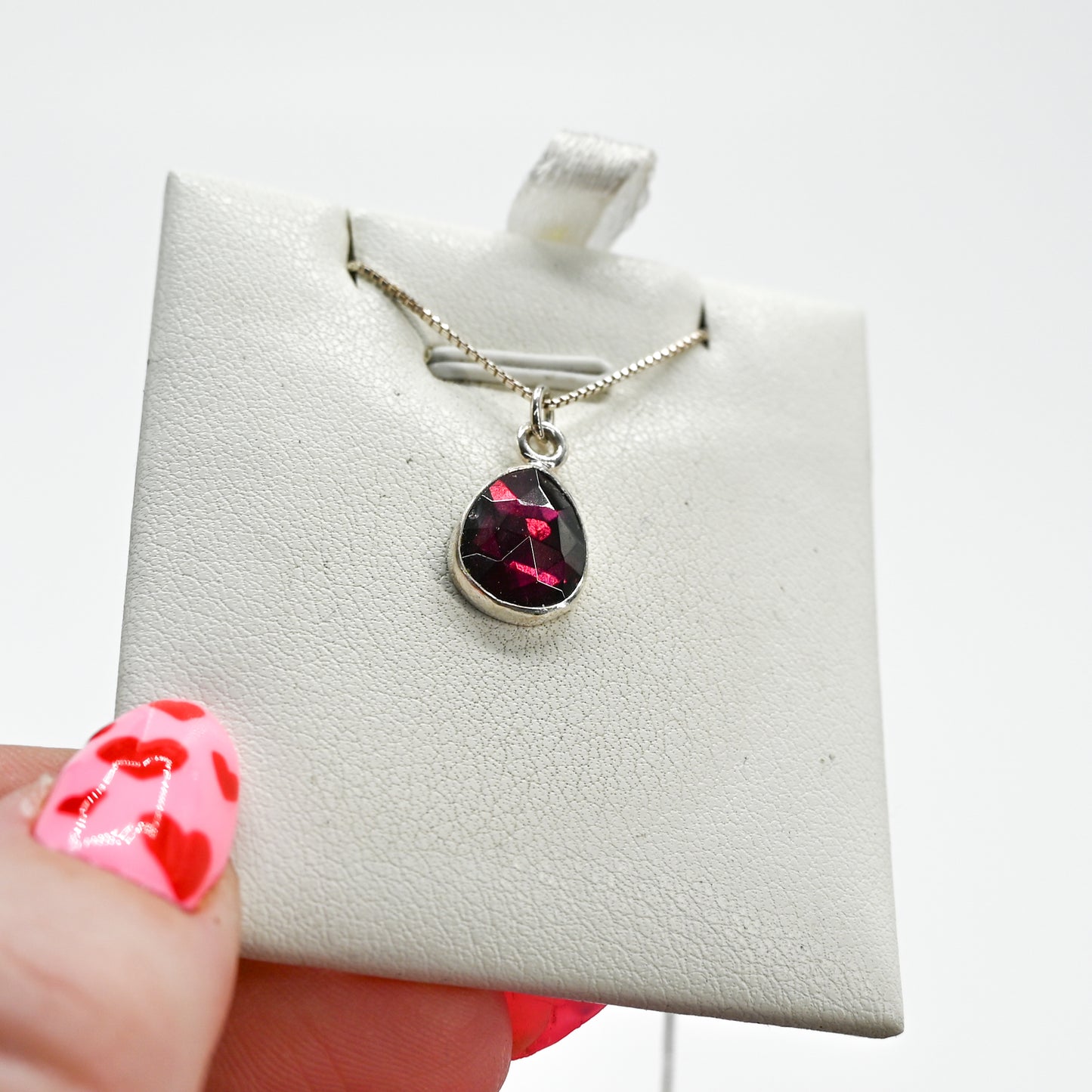 Rose cut garnet necklace