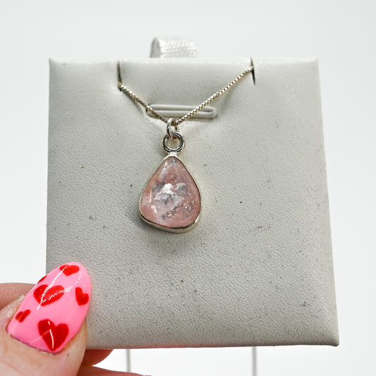 Rose cut morganite necklace