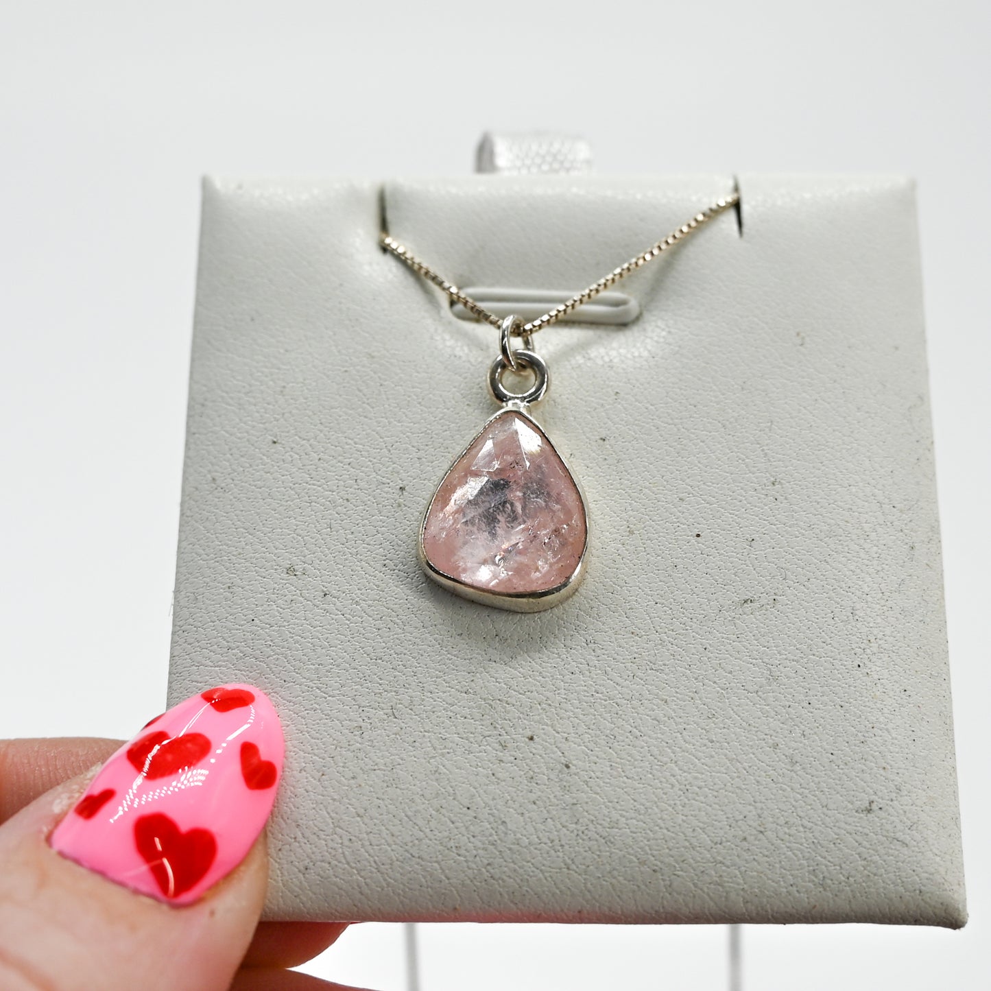 Rose cut morganite necklace