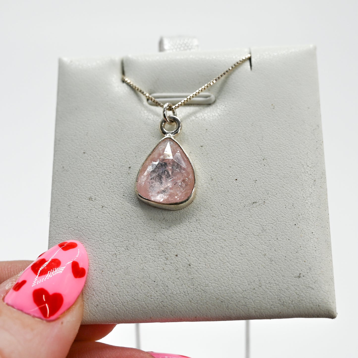 Rose cut morganite necklace