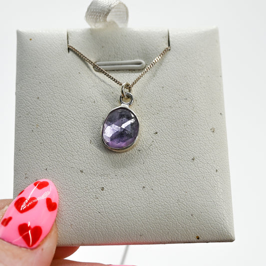 Rose cut amethyst necklace