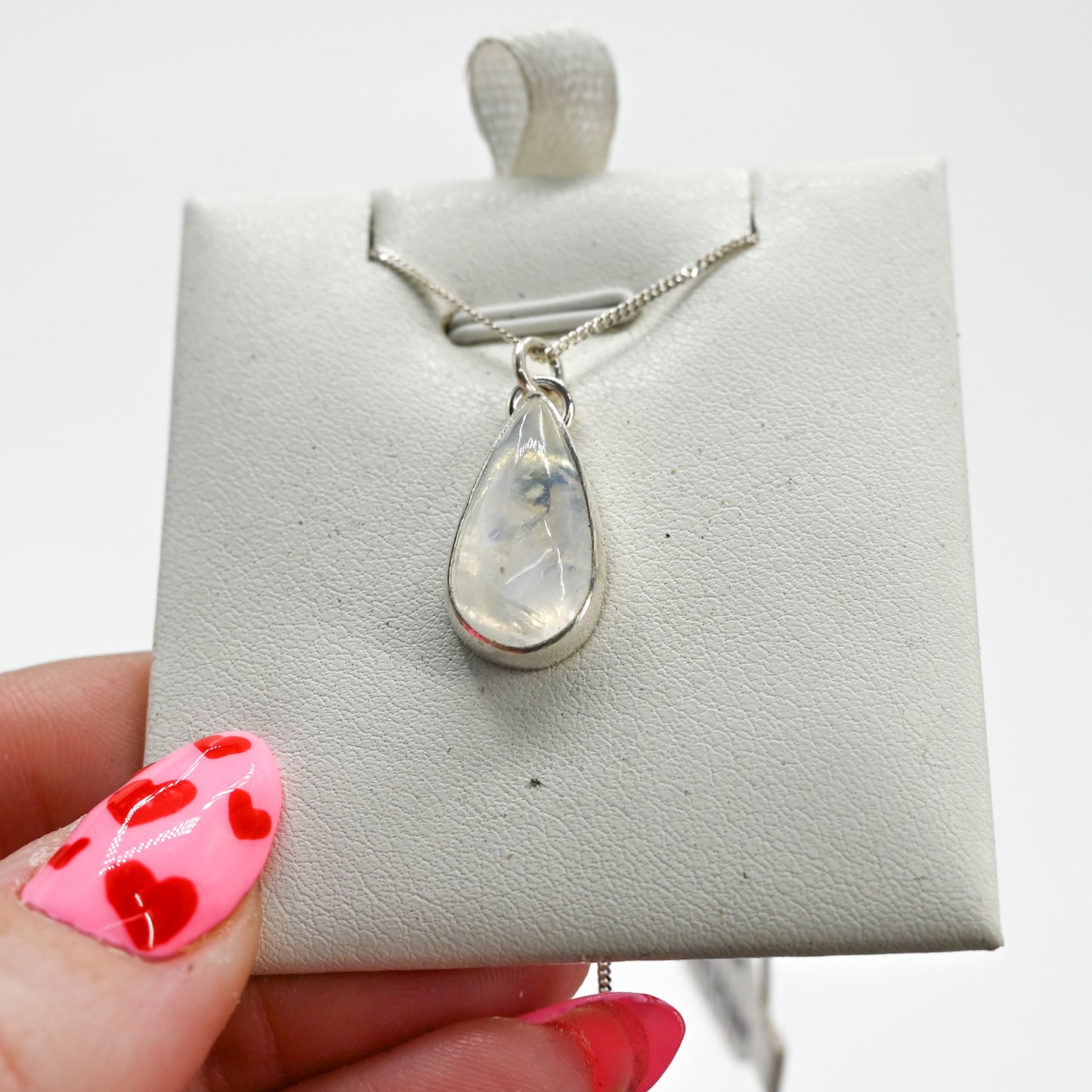 XL pear moonstone necklace