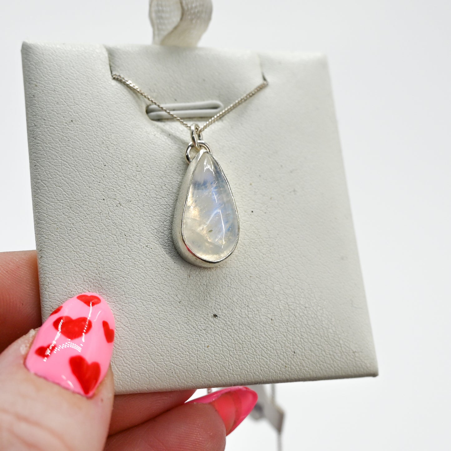 XL pear moonstone necklace