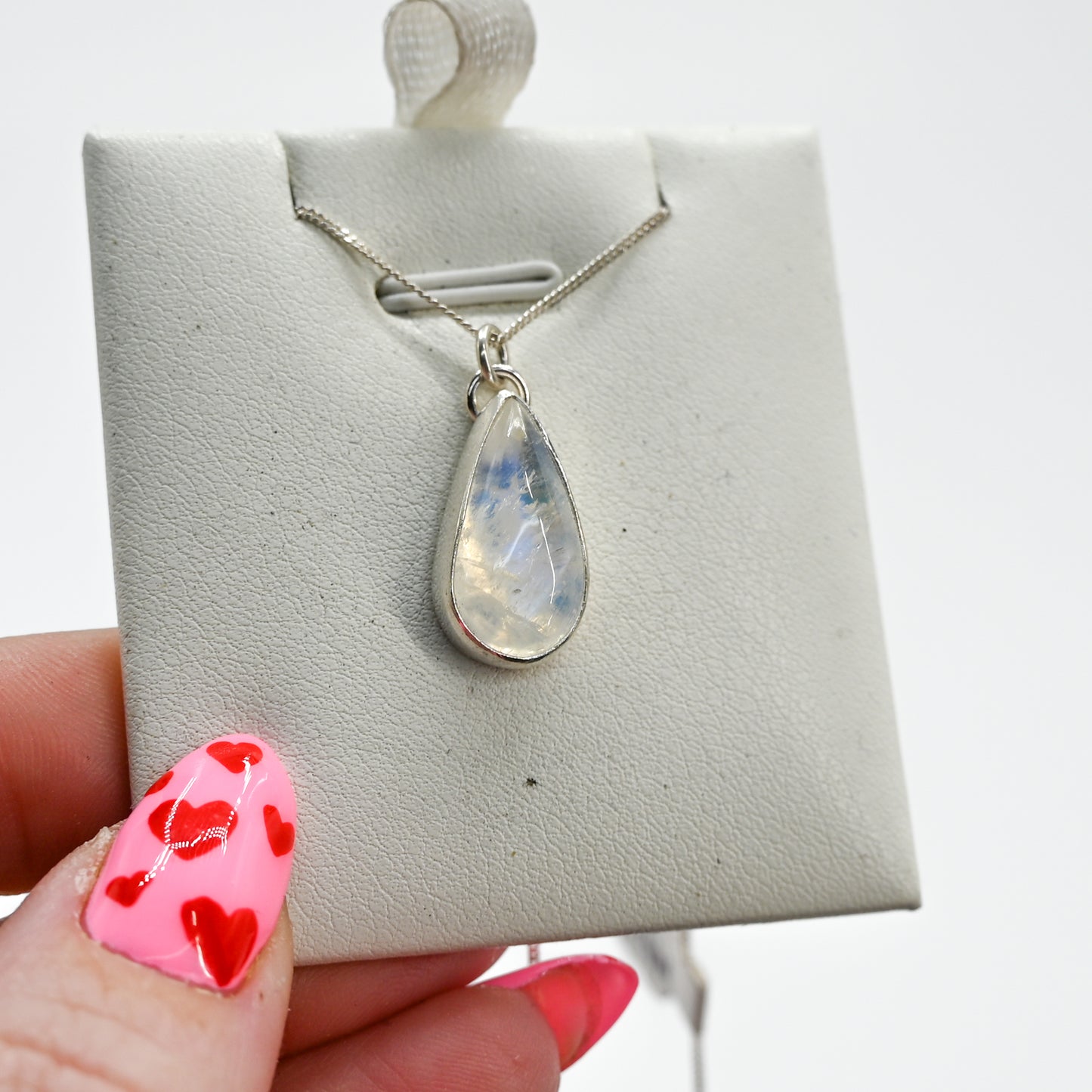 XL pear moonstone necklace