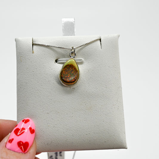 Pear monarch opal necklace