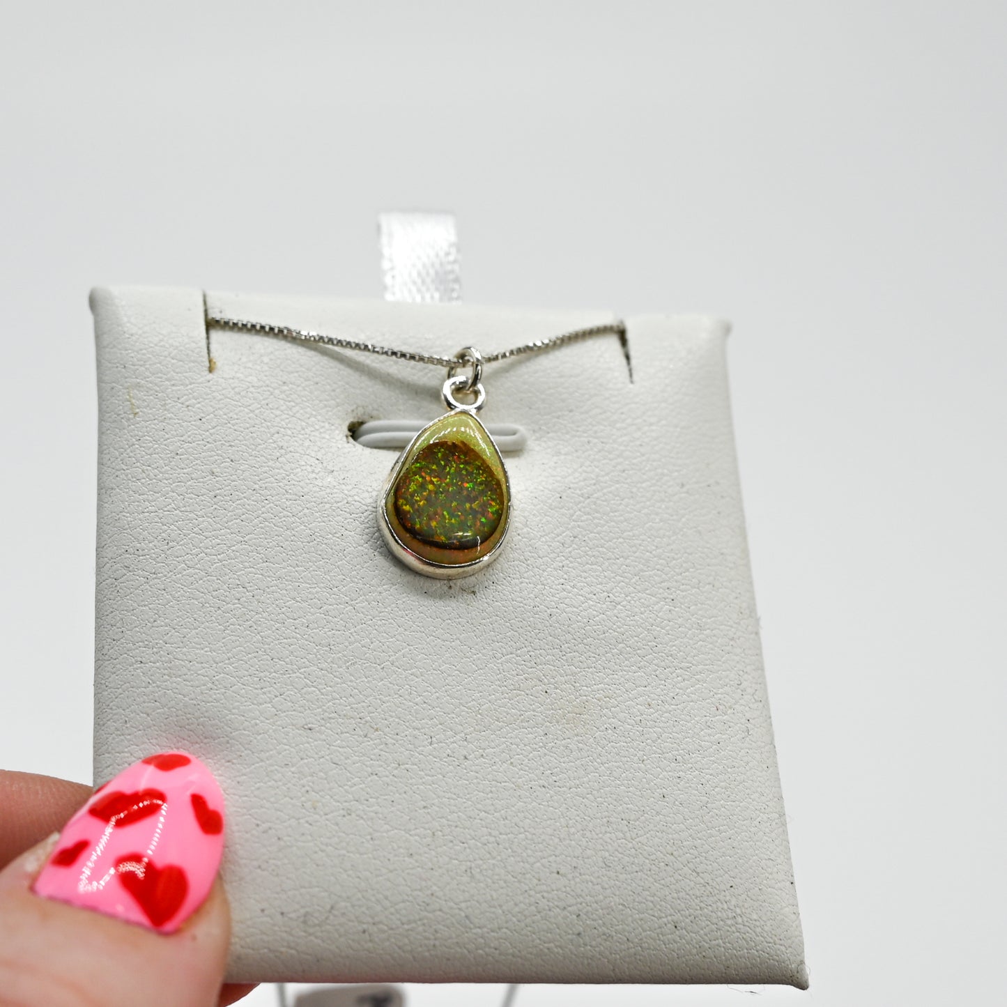 Pear monarch opal necklace