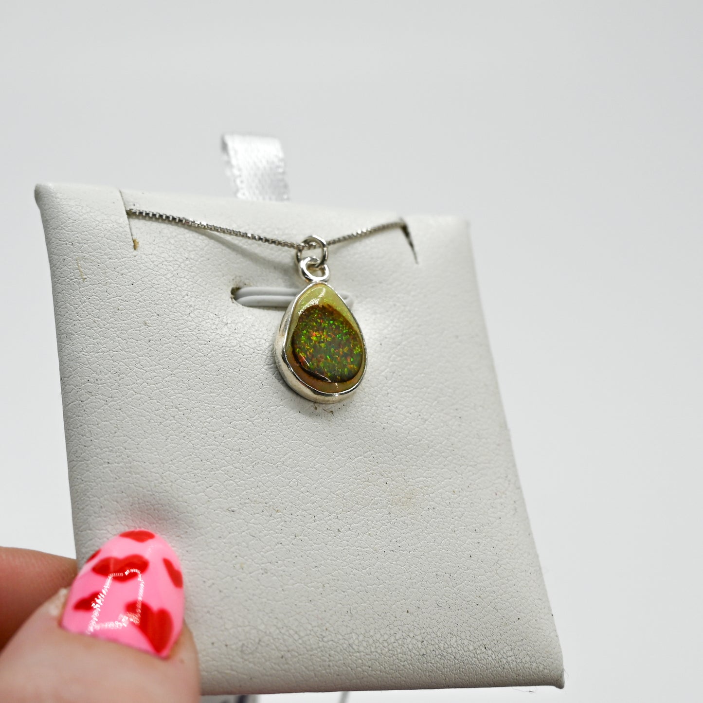 Pear monarch opal necklace