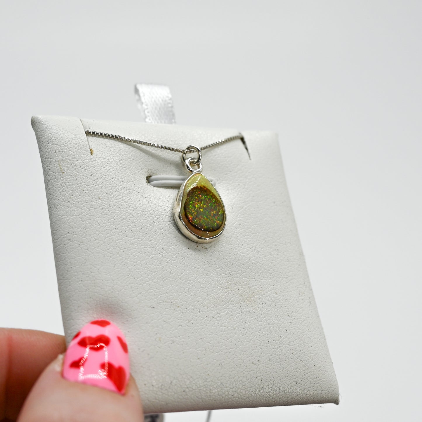 Pear monarch opal necklace