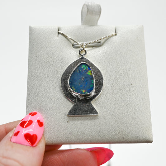 Australian opal fish necklace